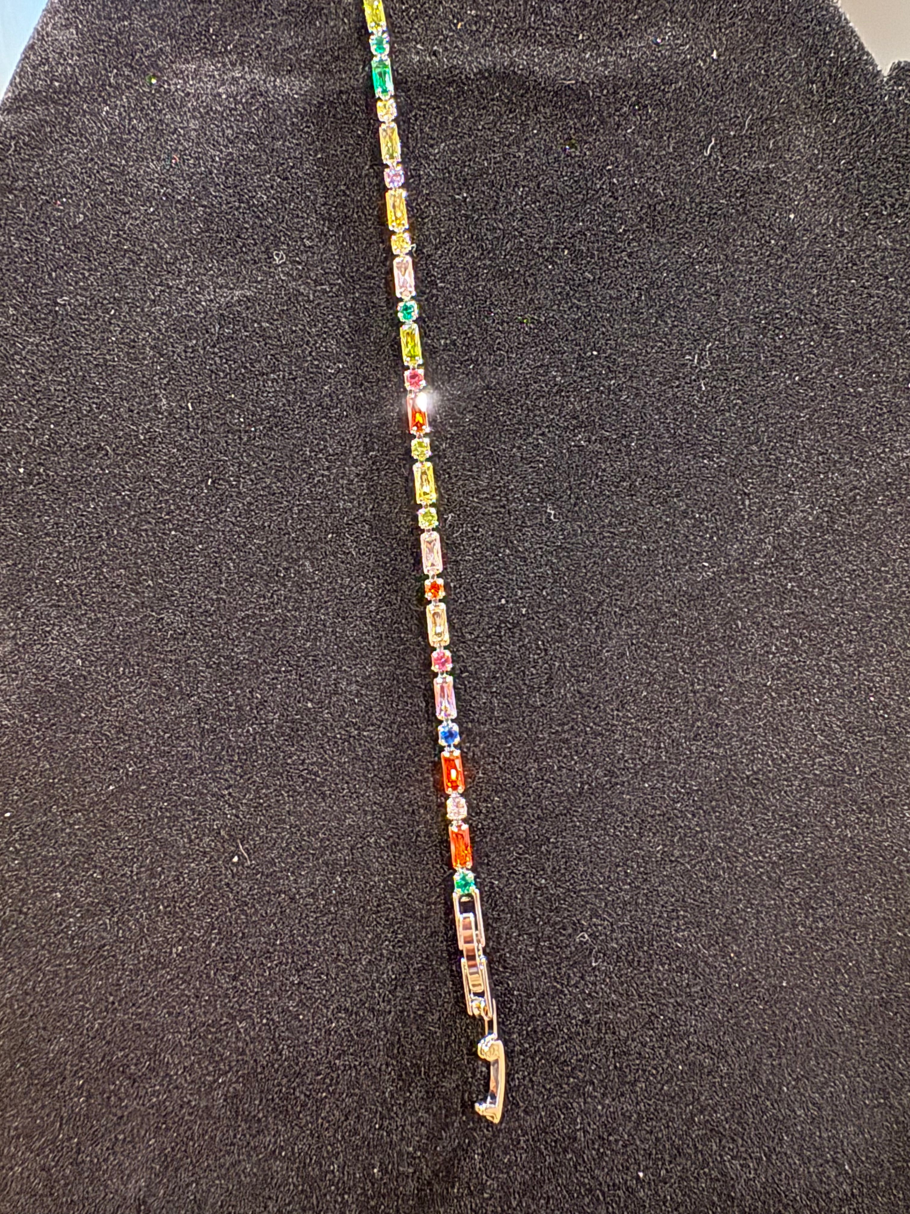 Rainbow Luxe Tennis Bracelet – Gold Plated | 6.5 Inches