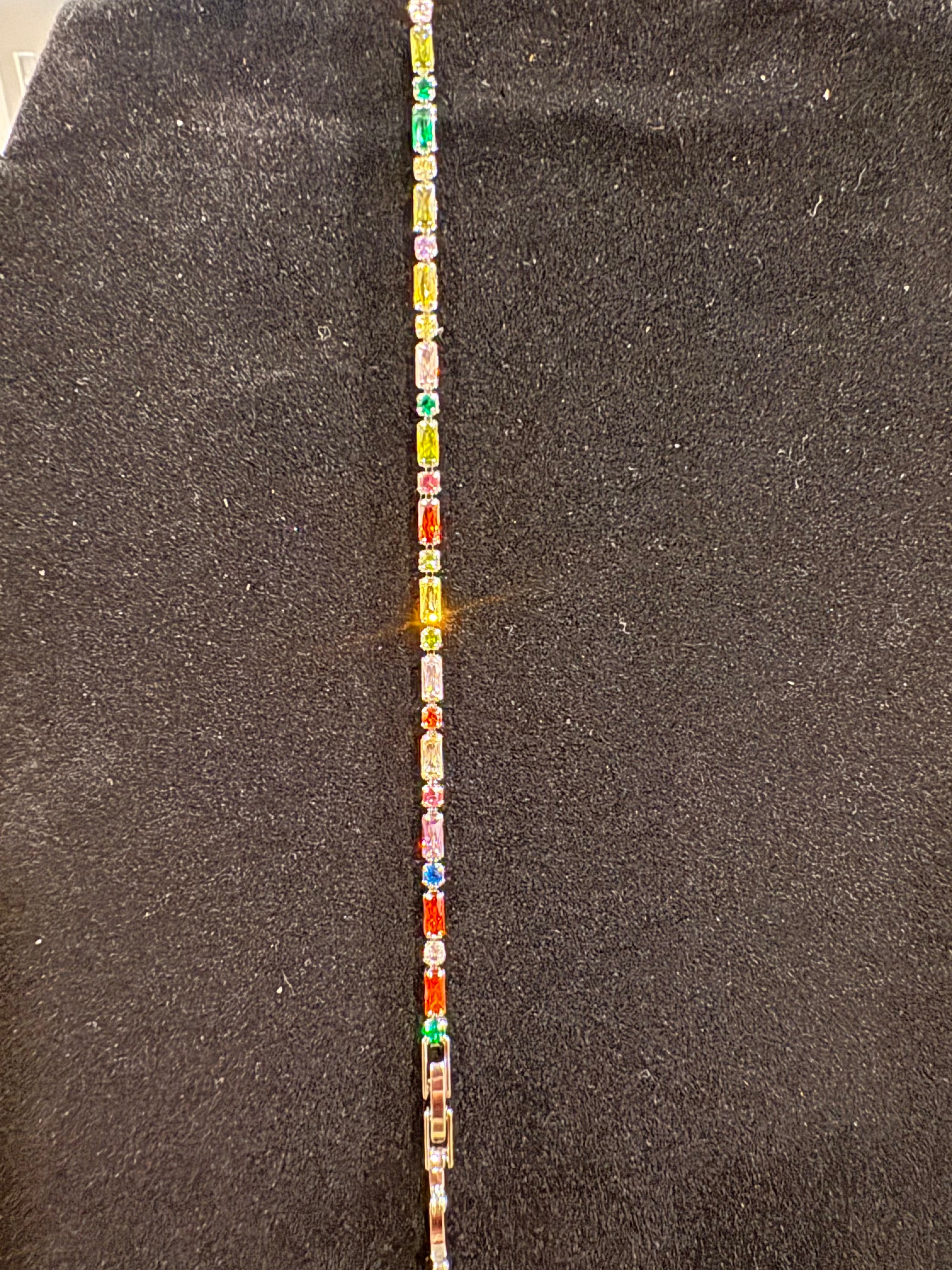 Rainbow Luxe Tennis Bracelet – Gold Plated | 6.5 Inches