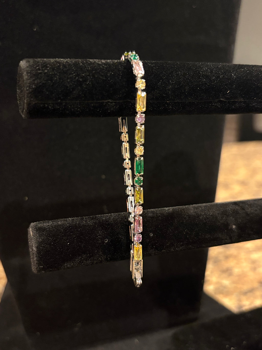 Rainbow Luxe Tennis Bracelet – Gold Plated | 6.5 Inches