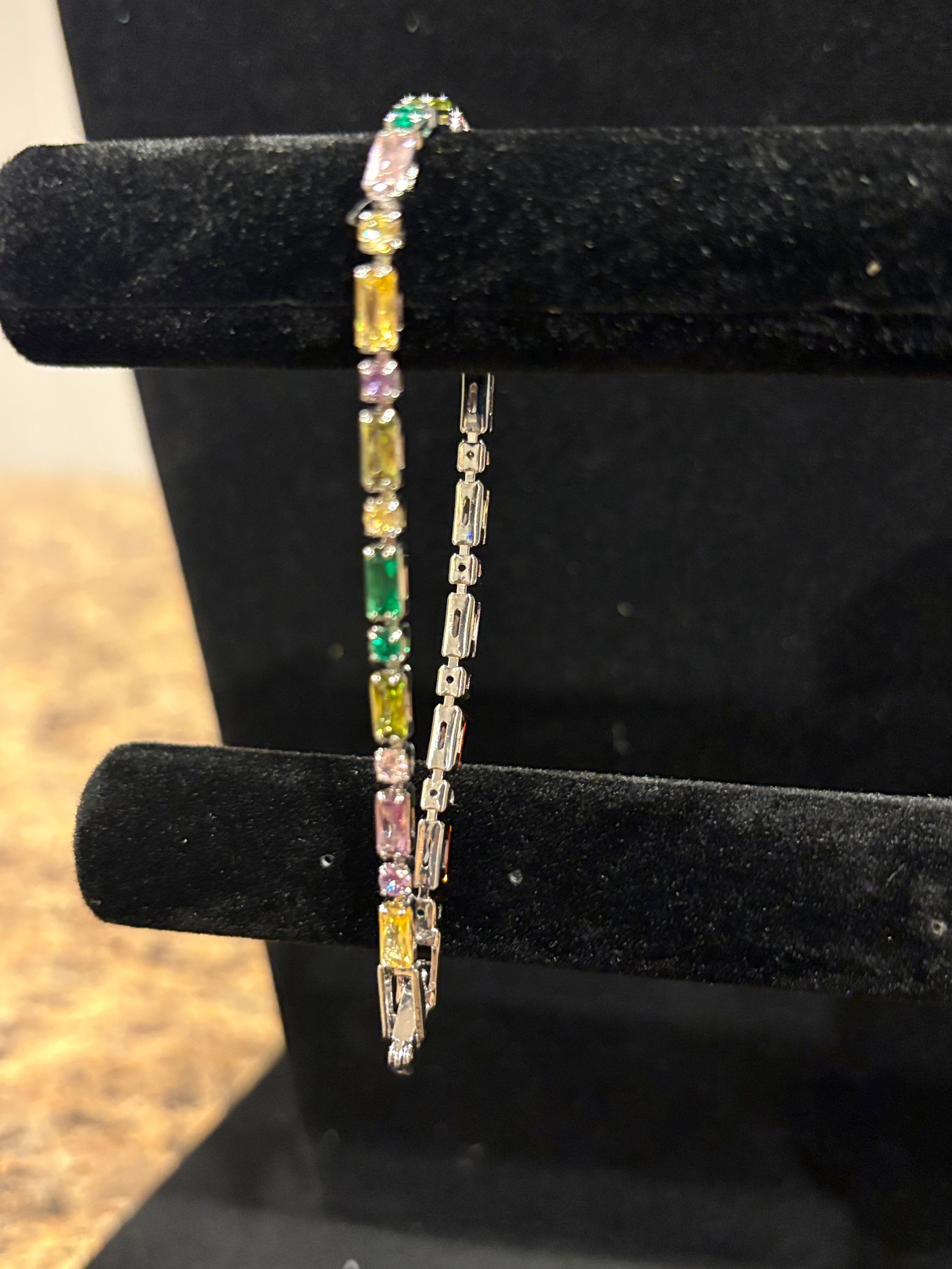 Rainbow Luxe Tennis Bracelet – Gold Plated | 6.5 Inches
