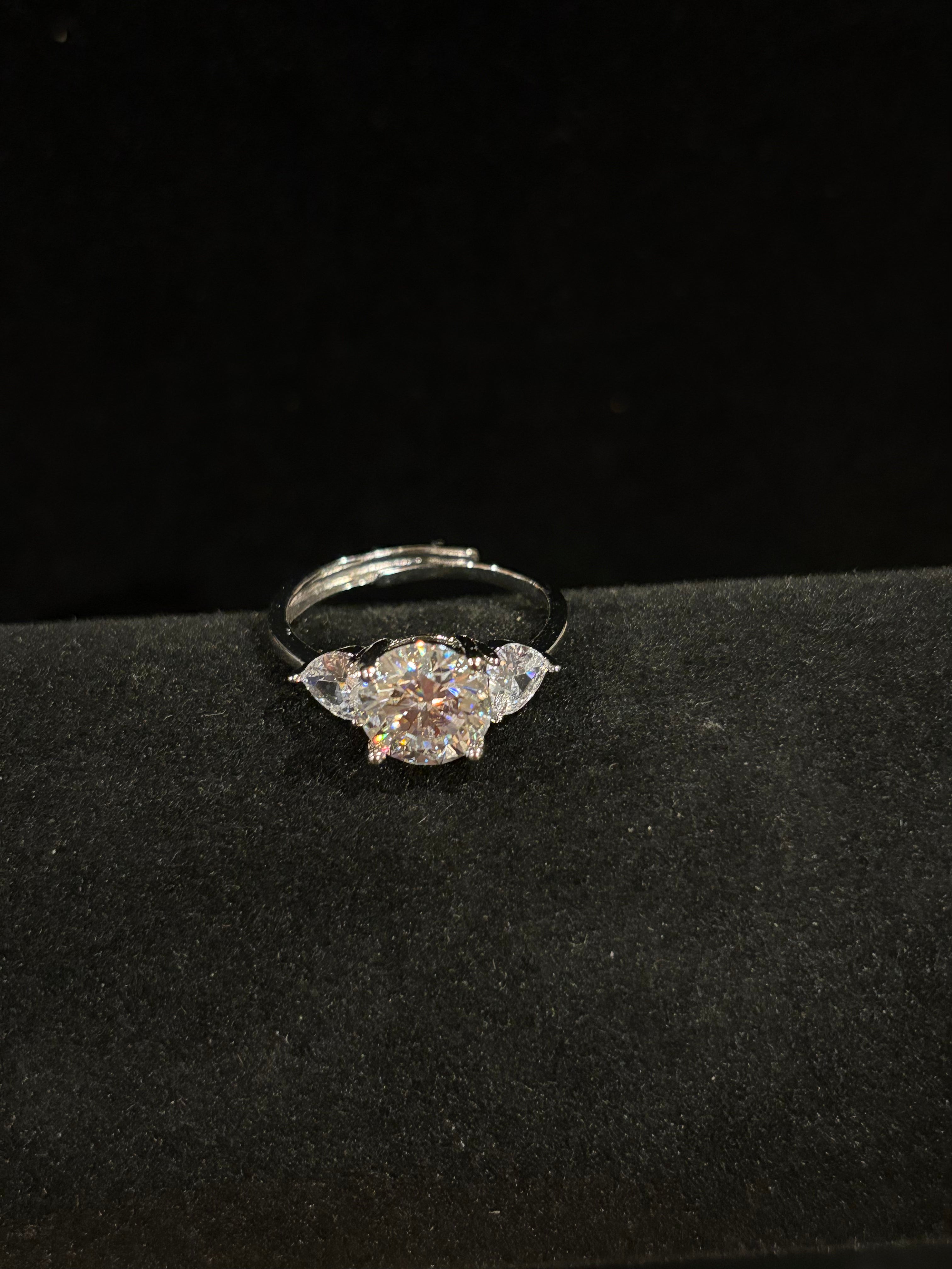 Trinity Brilliance Moissanite Ring | Adjustable