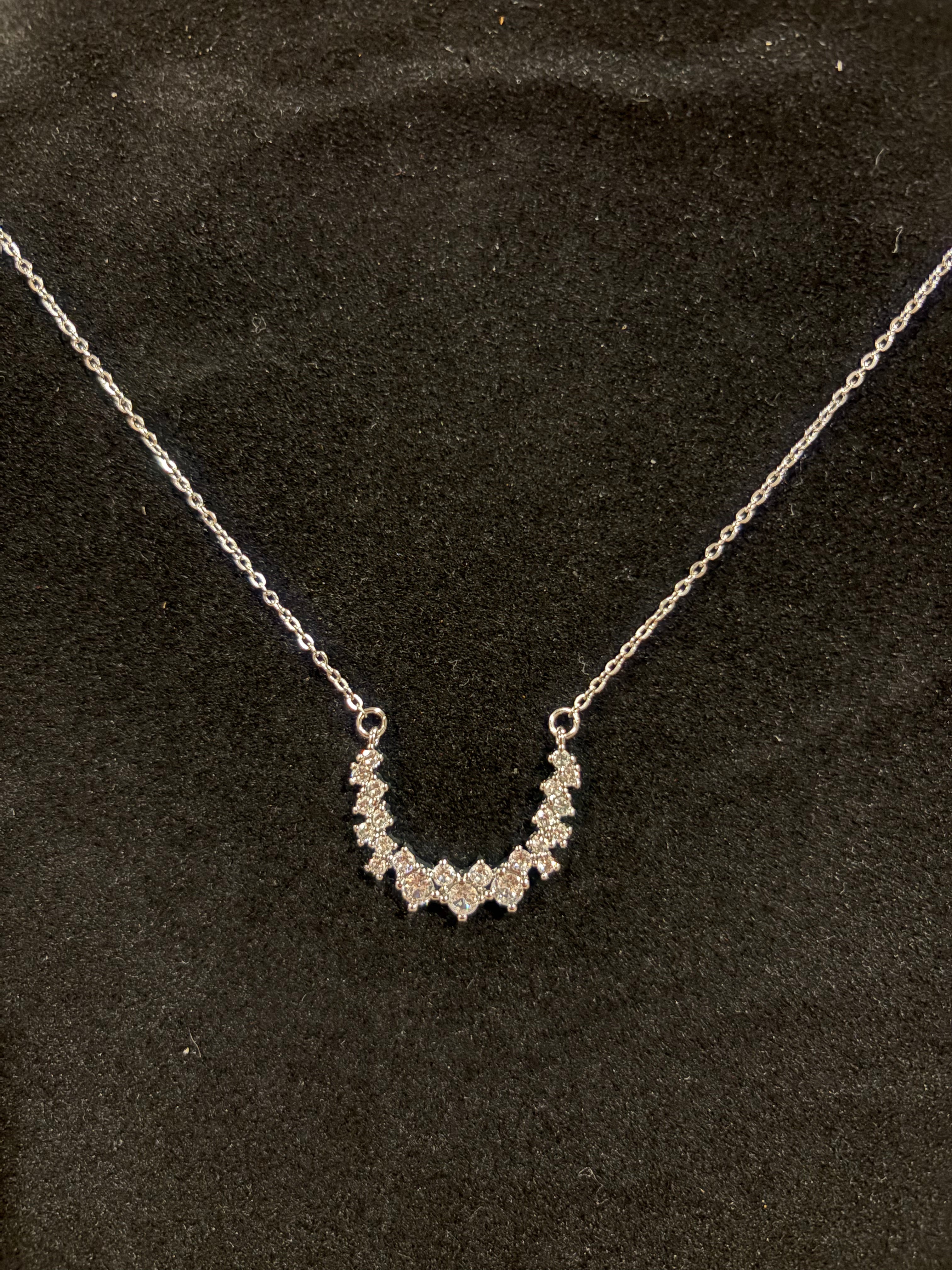 Radiant Curved Cluster Necklace
