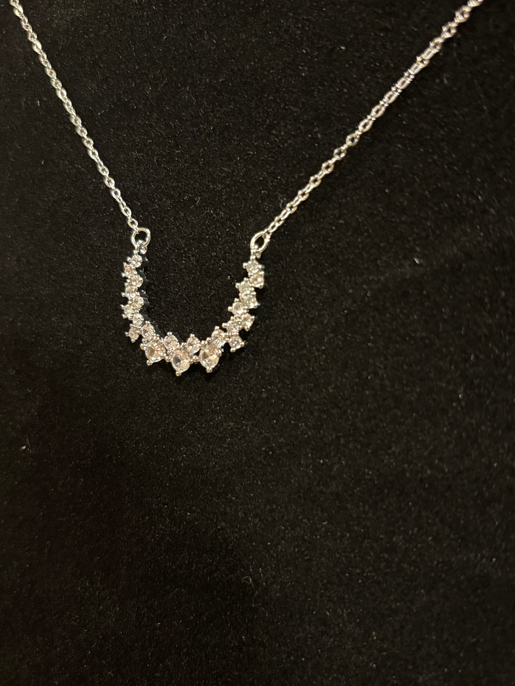 Radiant Curved Cluster Necklace