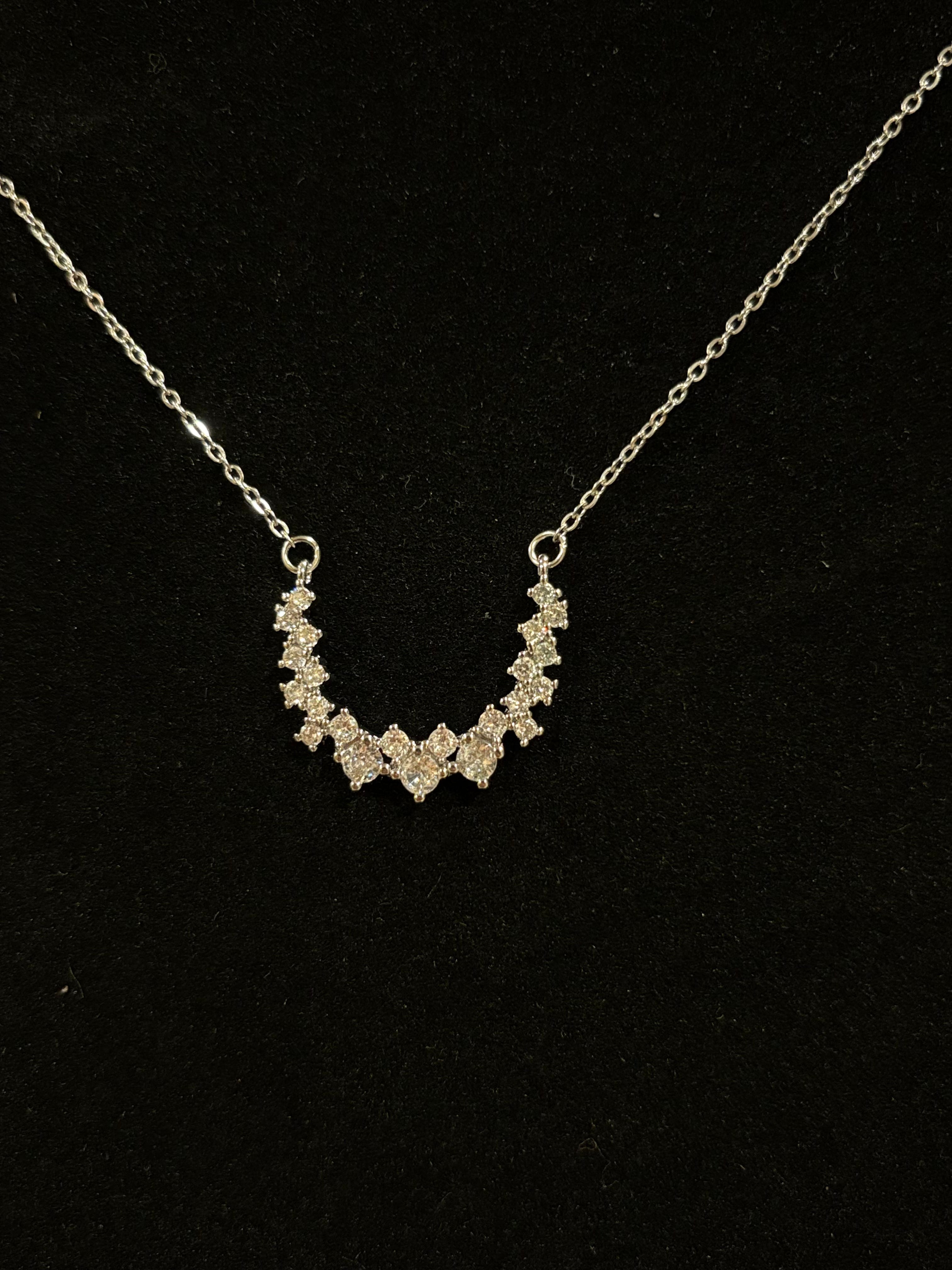 Radiant Curved Cluster Necklace