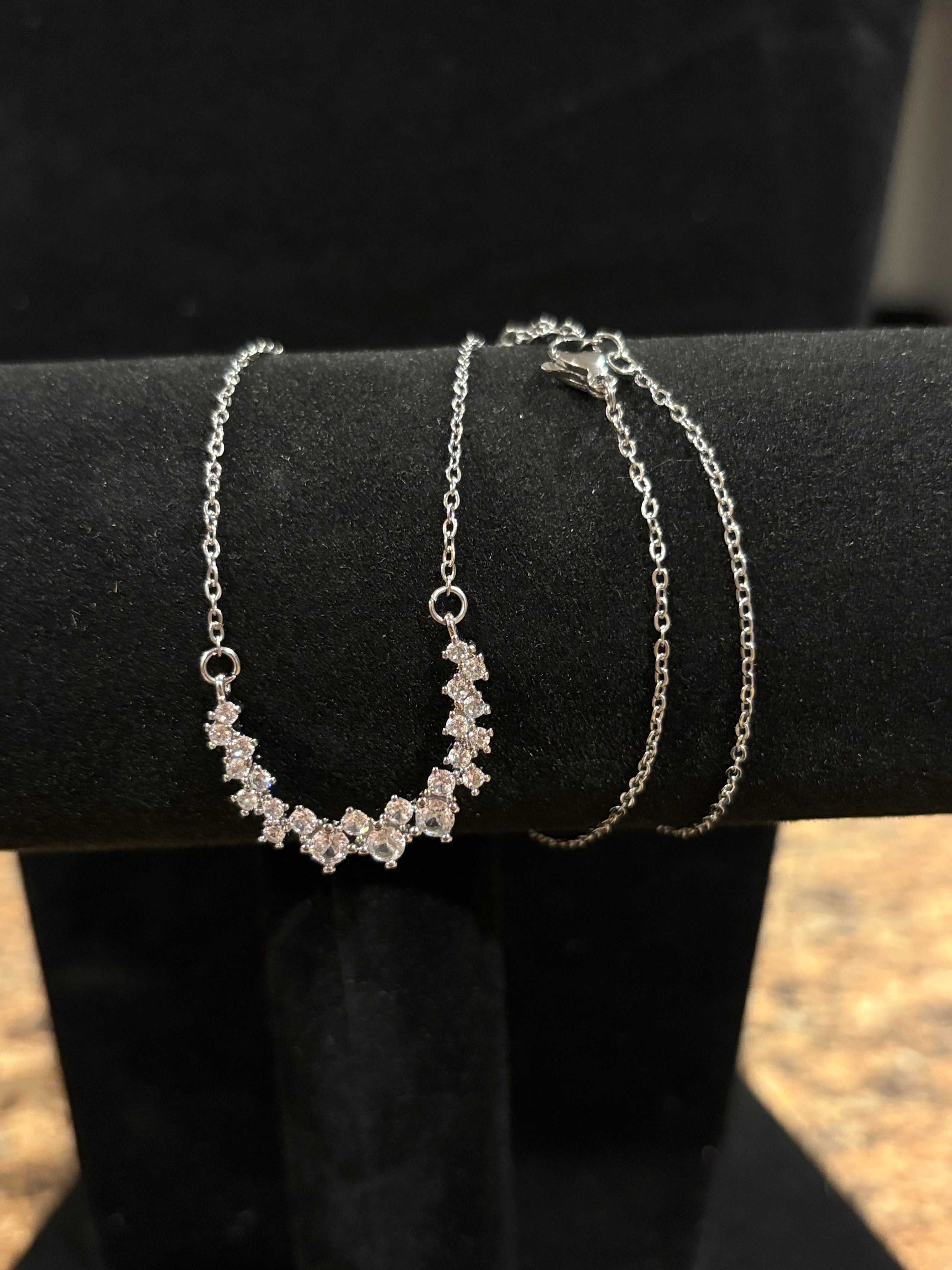 Radiant Curved Cluster Necklace
