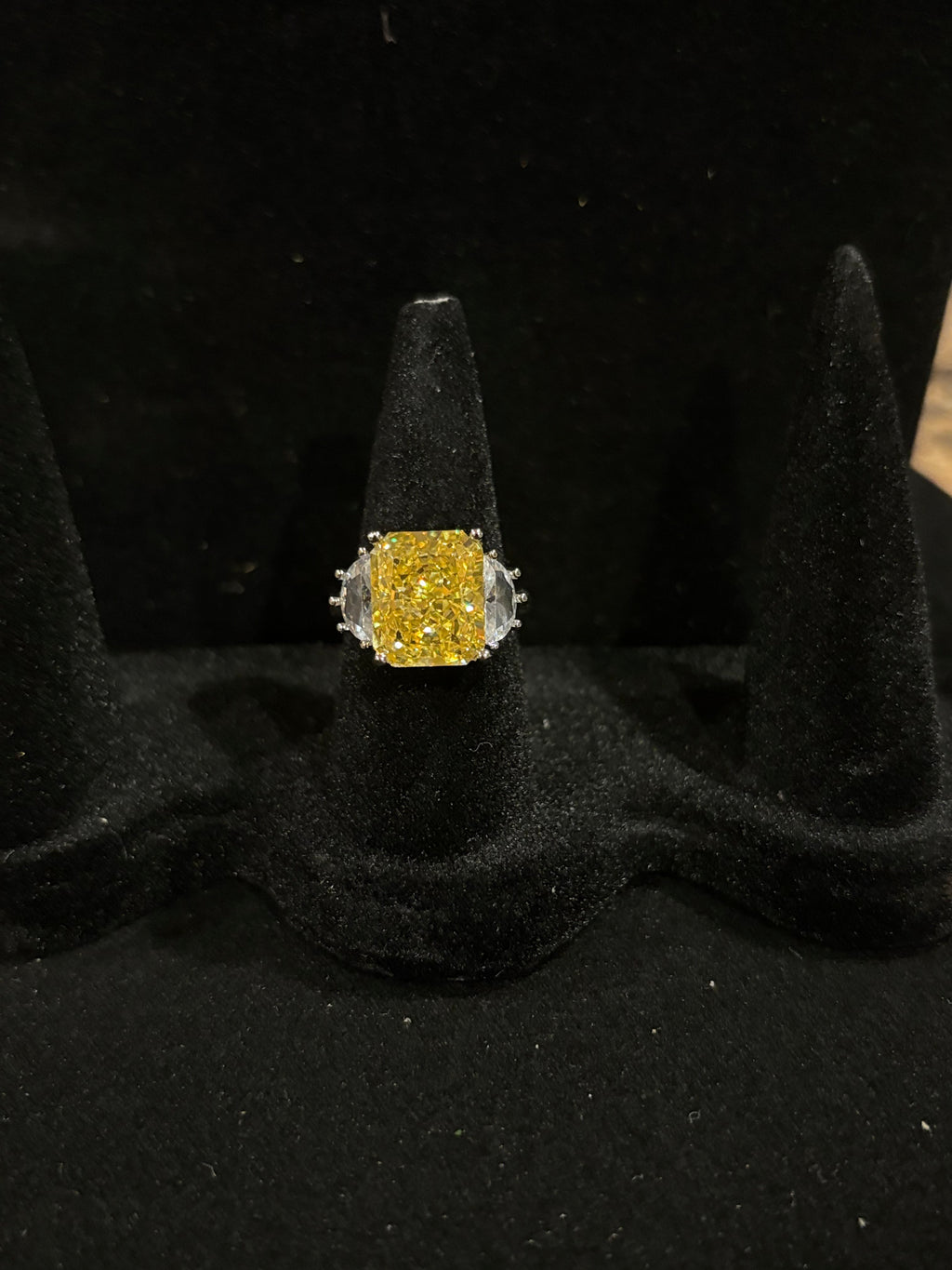 Canary Yellow Cushion-Cut Statement Ring