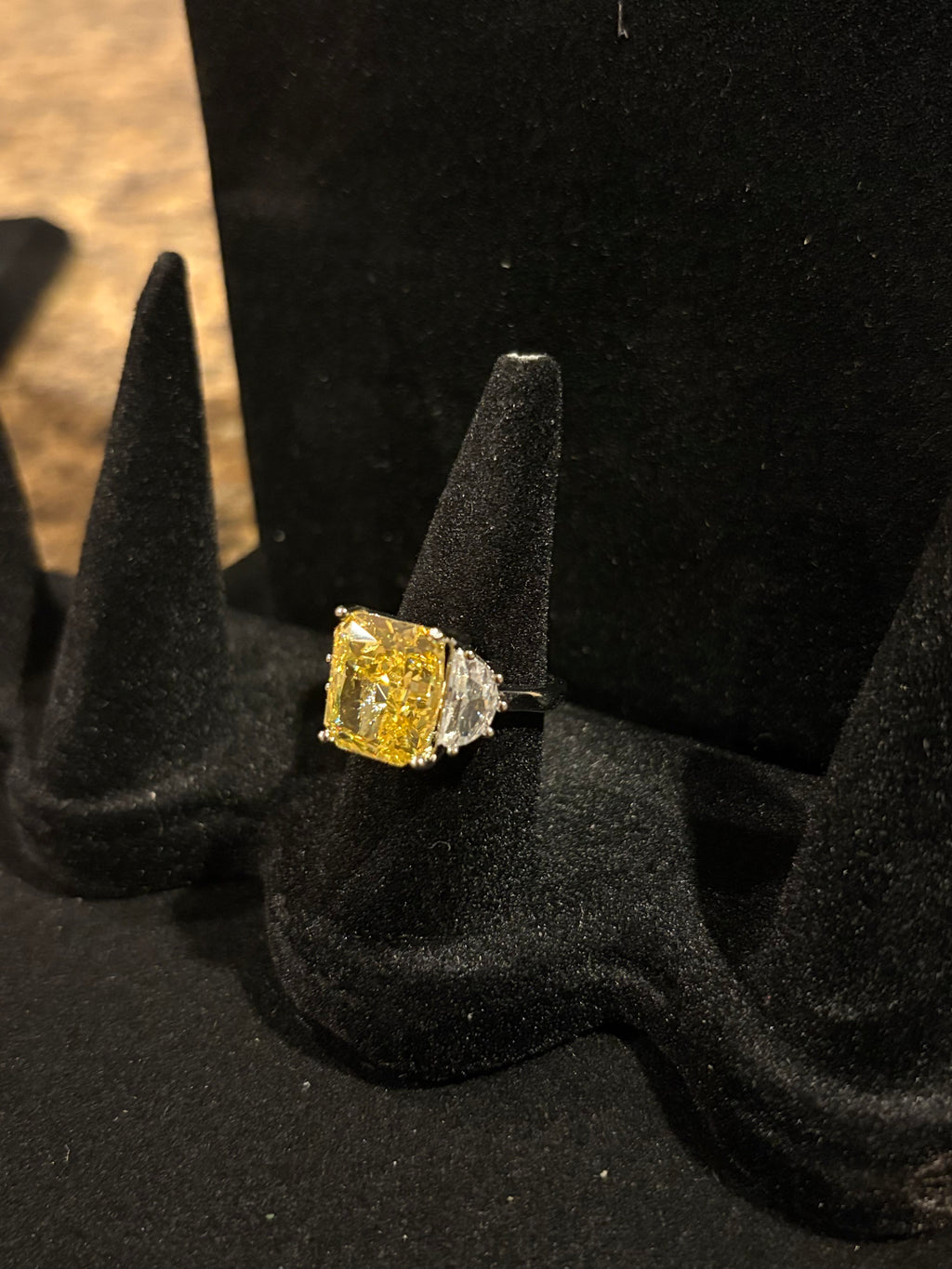 Canary Yellow Cushion-Cut Statement Ring