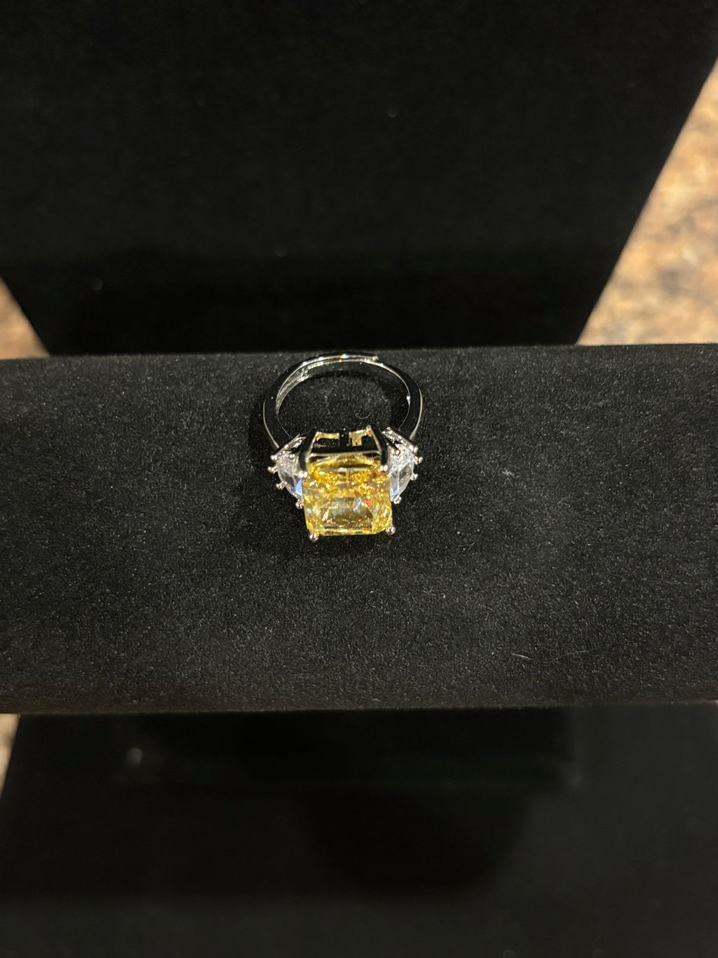 Canary Yellow Cushion-Cut Statement Ring