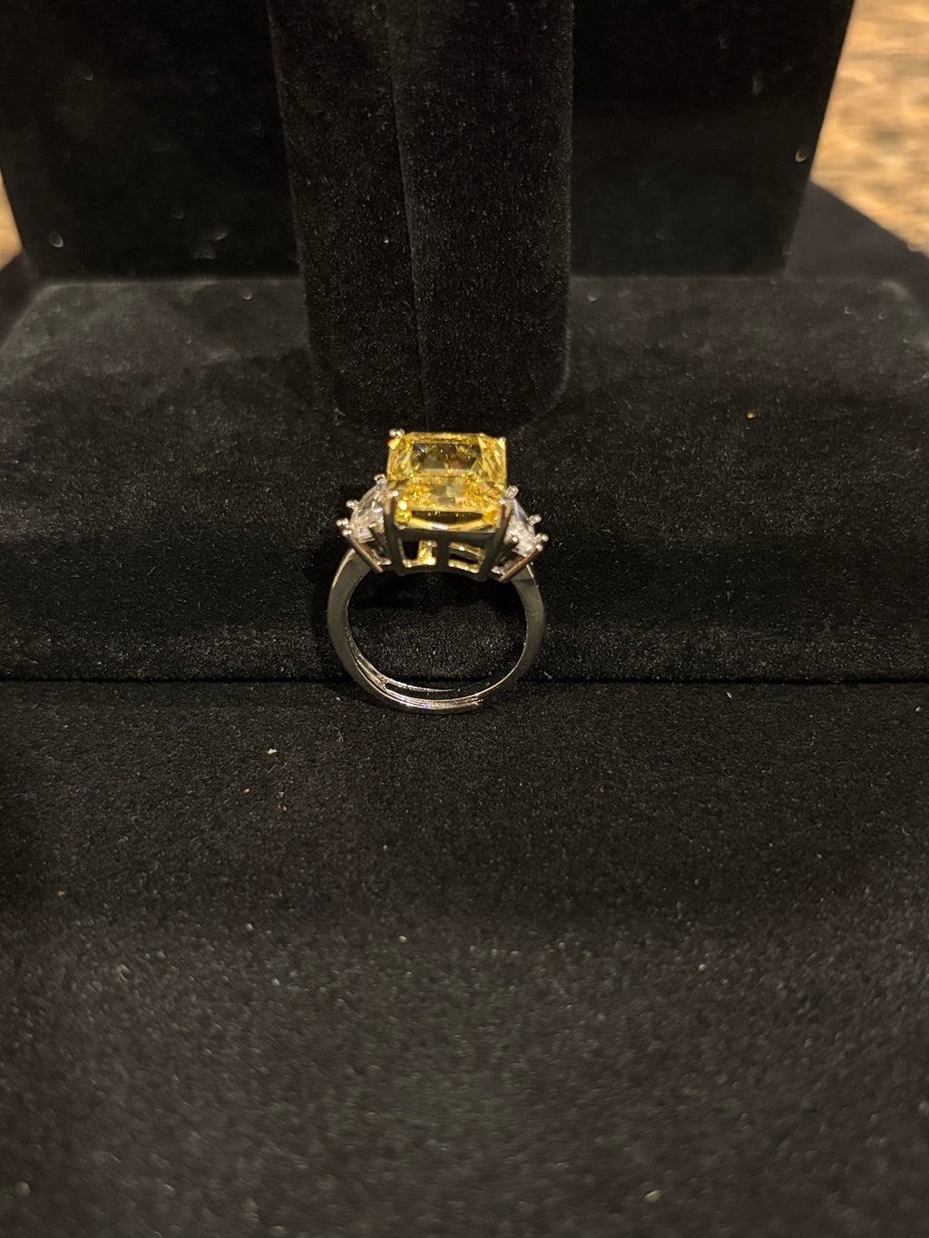 Canary Yellow Cushion-Cut Statement Ring