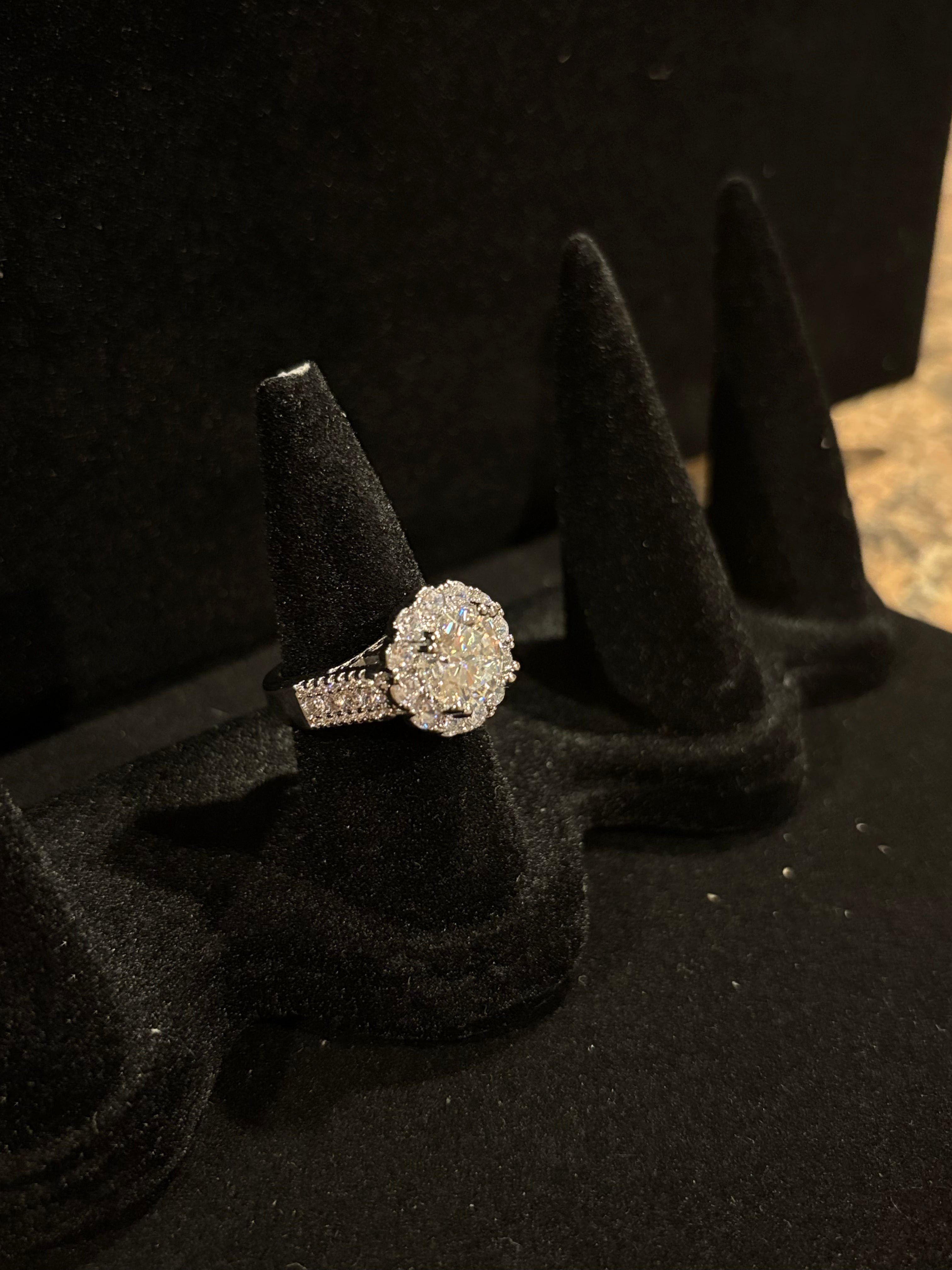 Majestic Moissanite Halo Cocktail Ring