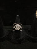 Elegant Criss-Cross Moissanite Statement Ring