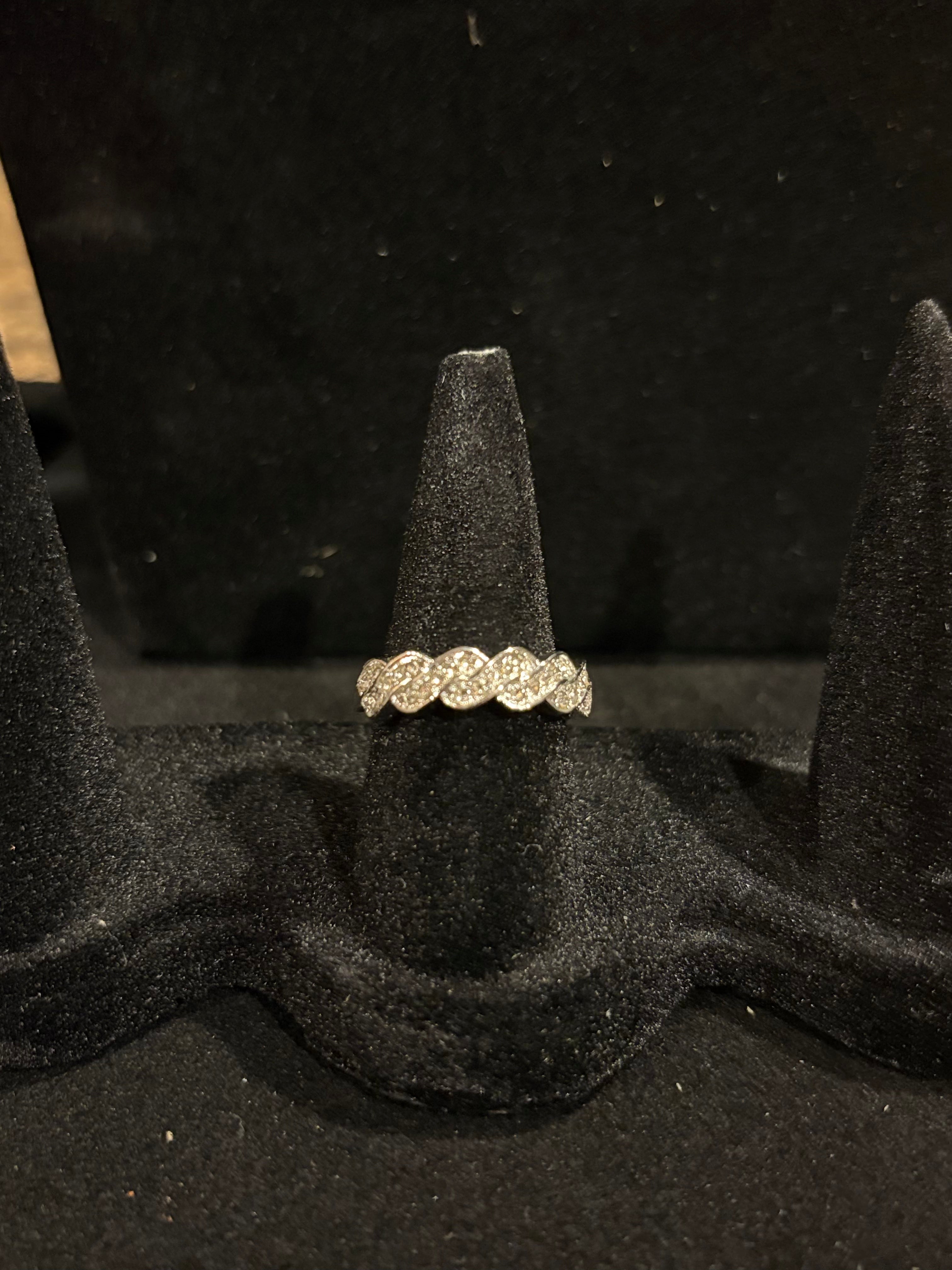 Elegant Braided Twist Eternity Band Ring