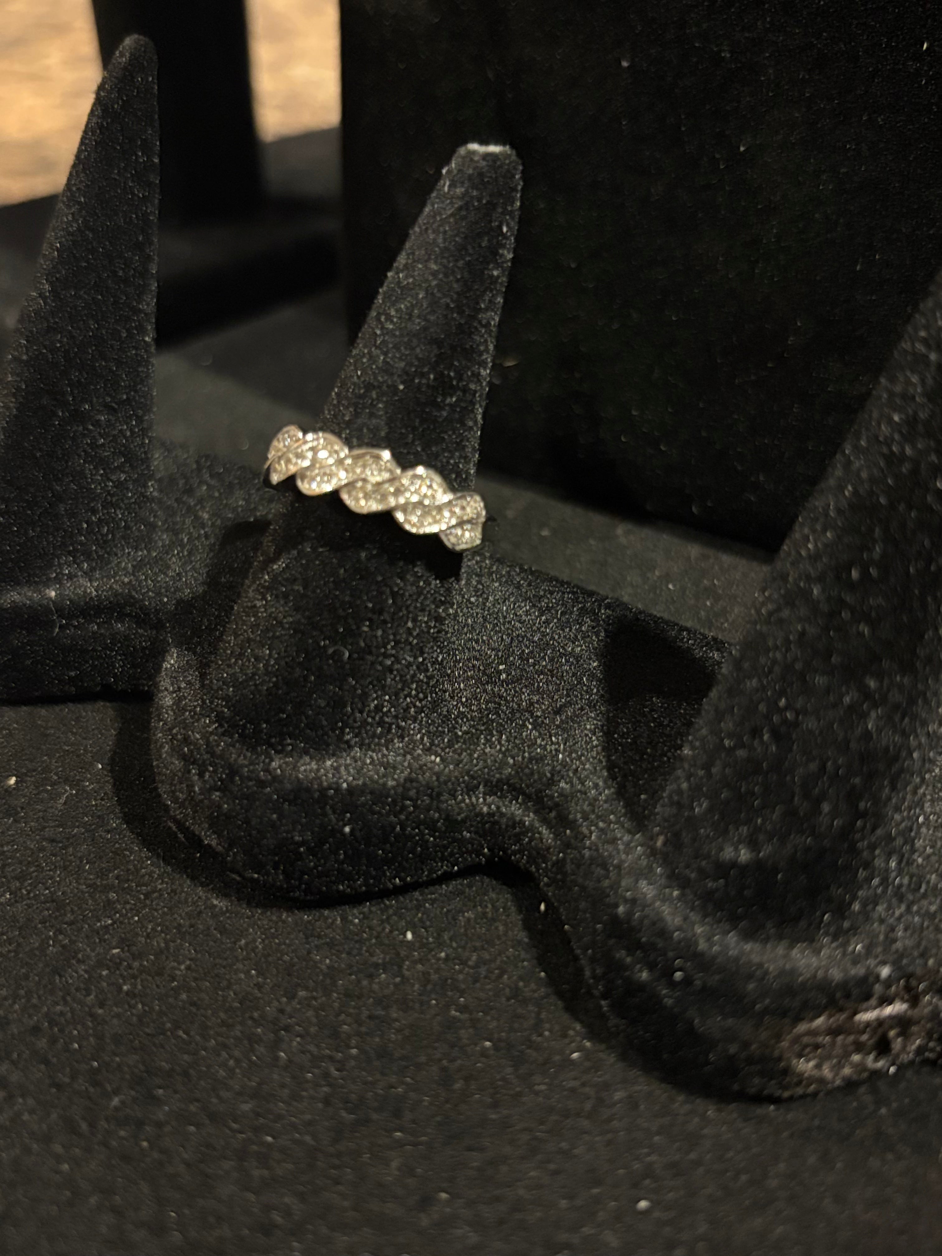 Elegant Braided Twist Eternity Band Ring