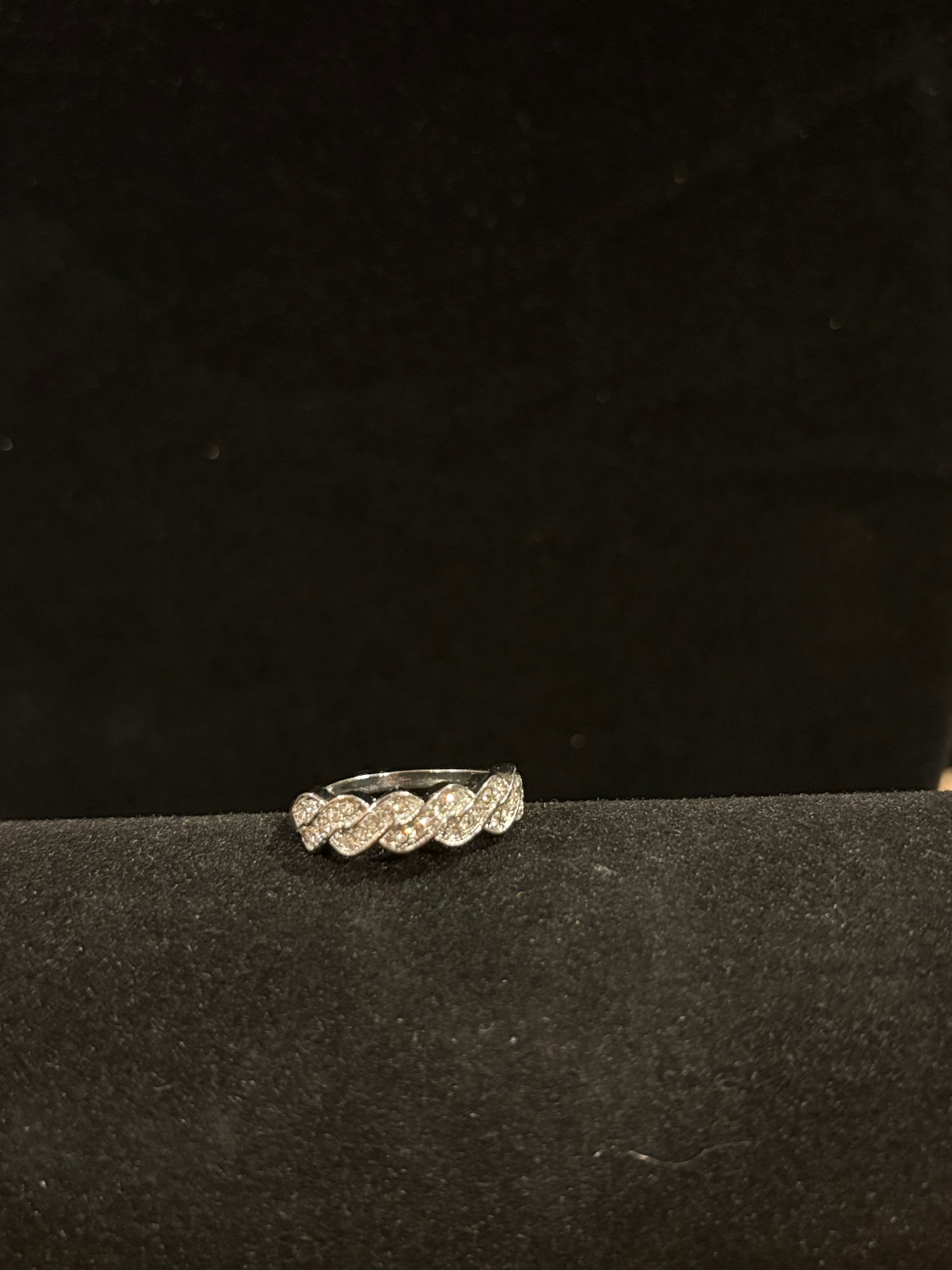 Elegant Braided Twist Eternity Band Ring