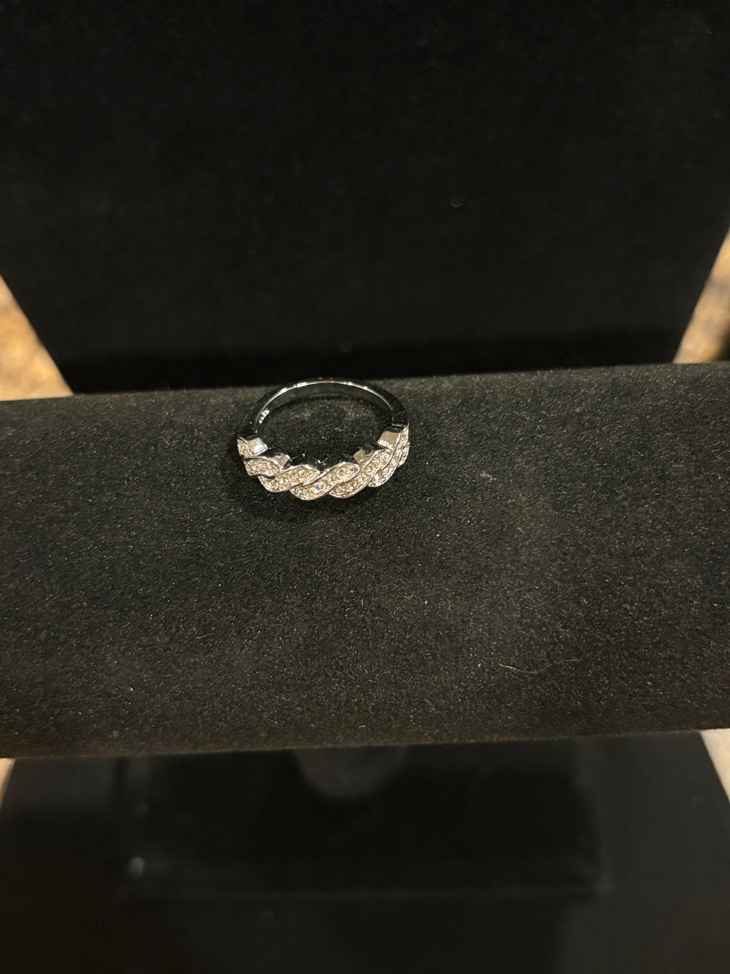 Elegant Braided Twist Eternity Band Ring