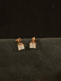 Brilliant Radiant-Cut Rose Gold Stud Earrings – Moissanite - S925