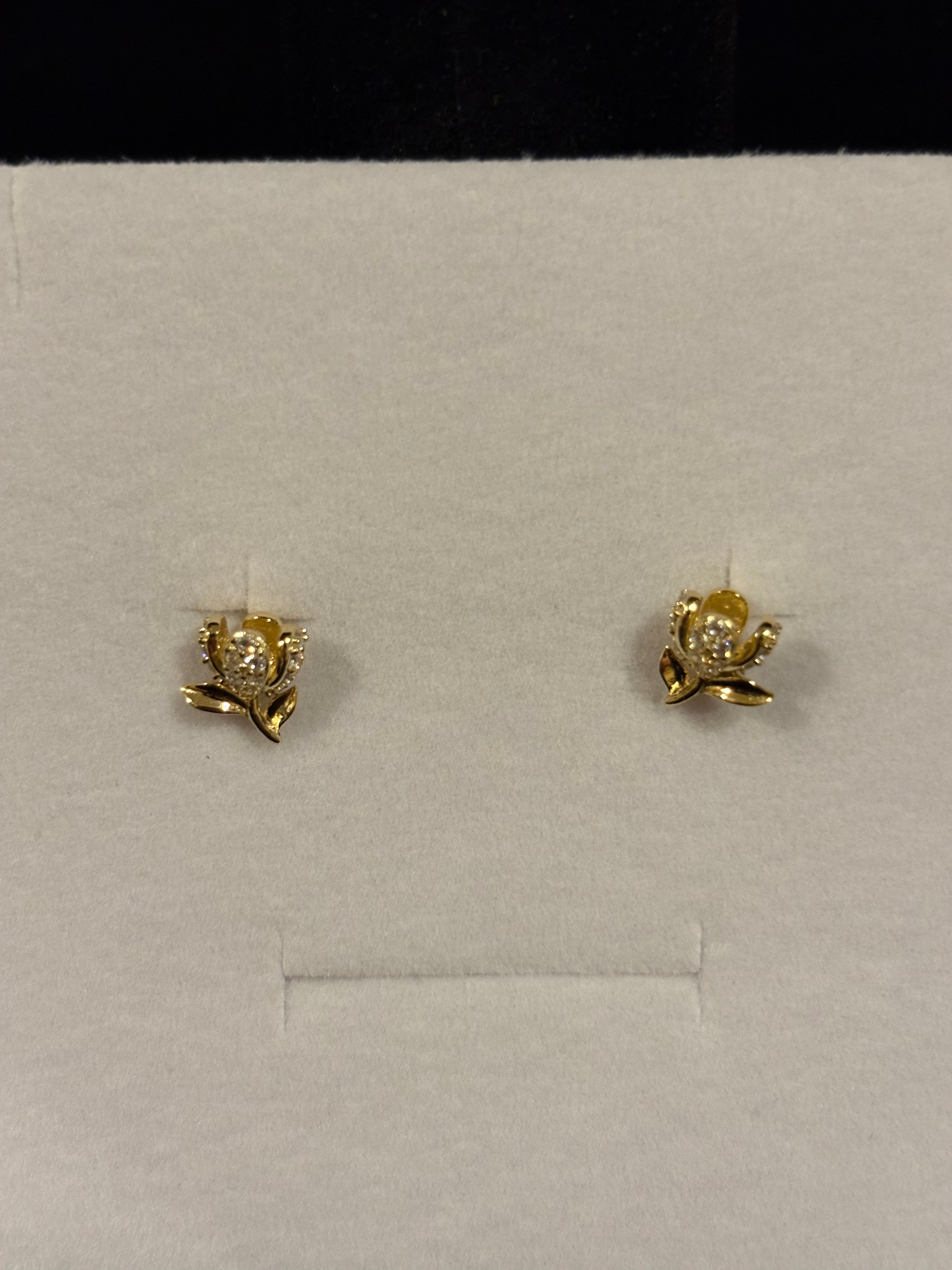 Elegant Gold-Plated Tulip Blossom Stud Earrings – Sterling Silver