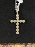 Radiant Moissanite Cross Necklace Pendant – Sterling Silver