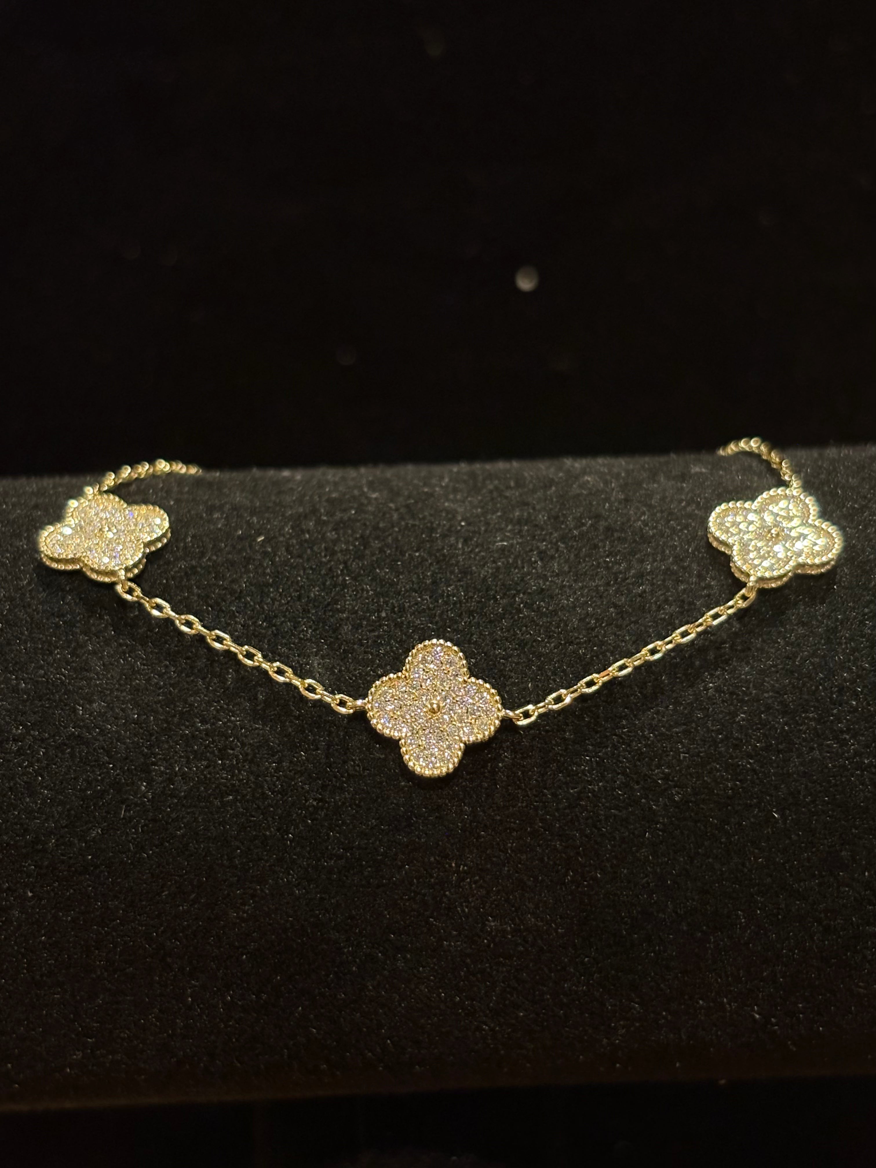 Brilliant Full-Pave Moissanite Clover Multi-Motif Bracelet