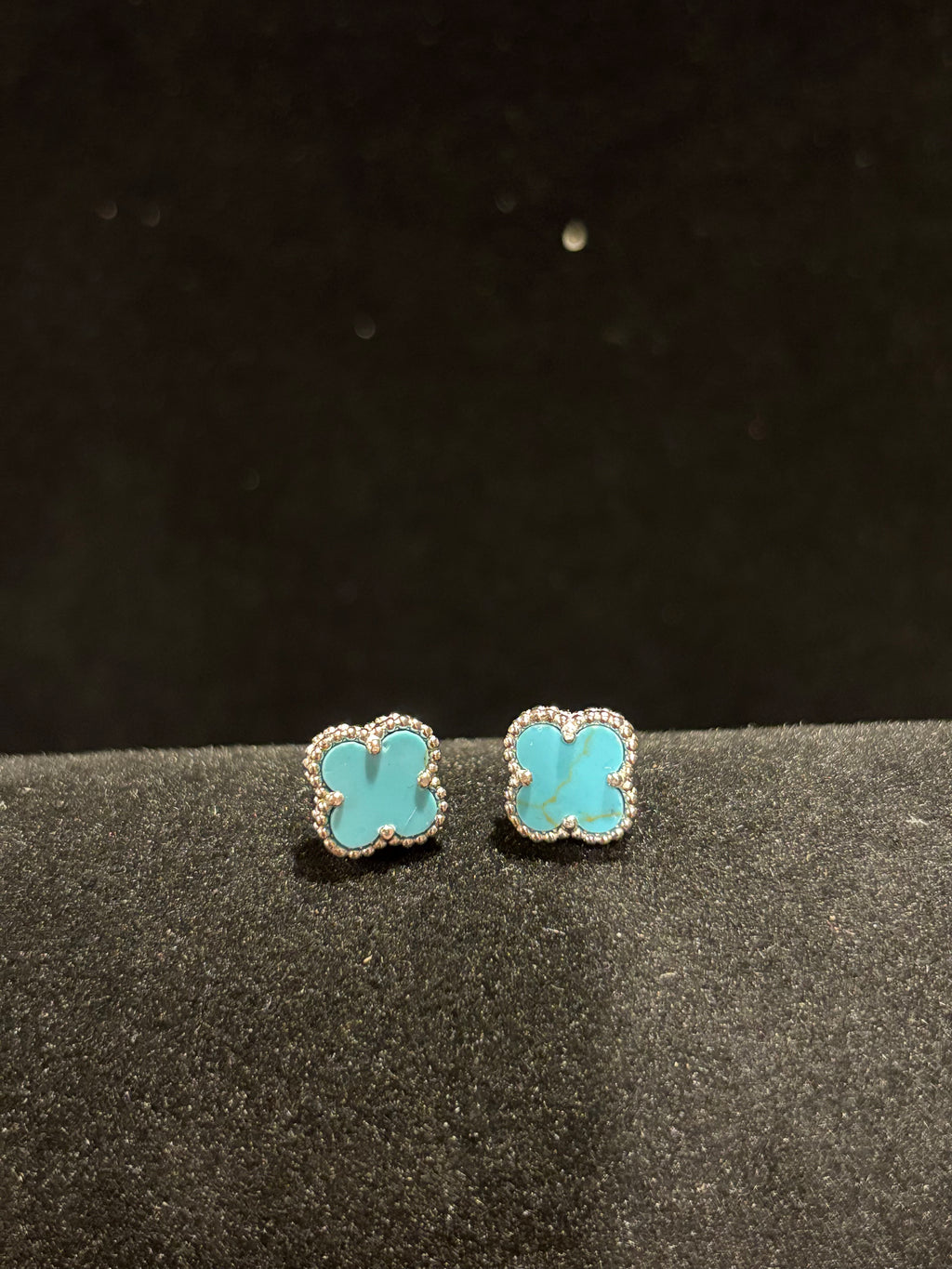 Chic Turquoise-Style Clover Stud Earrings