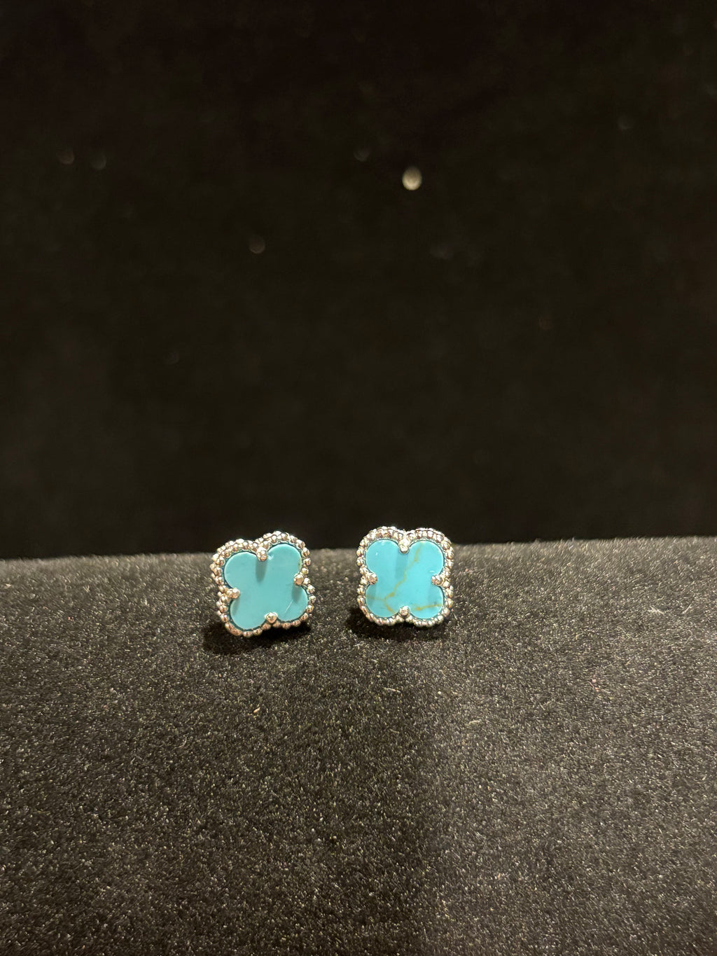 Chic Turquoise-Style Clover Stud Earrings