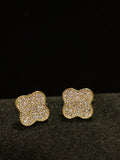 Dazzling Full-Pave Moissanite Clover Stud Earrings