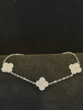 Aurelia Triple Clover – Moissanite Bracelet in Sterling Silver