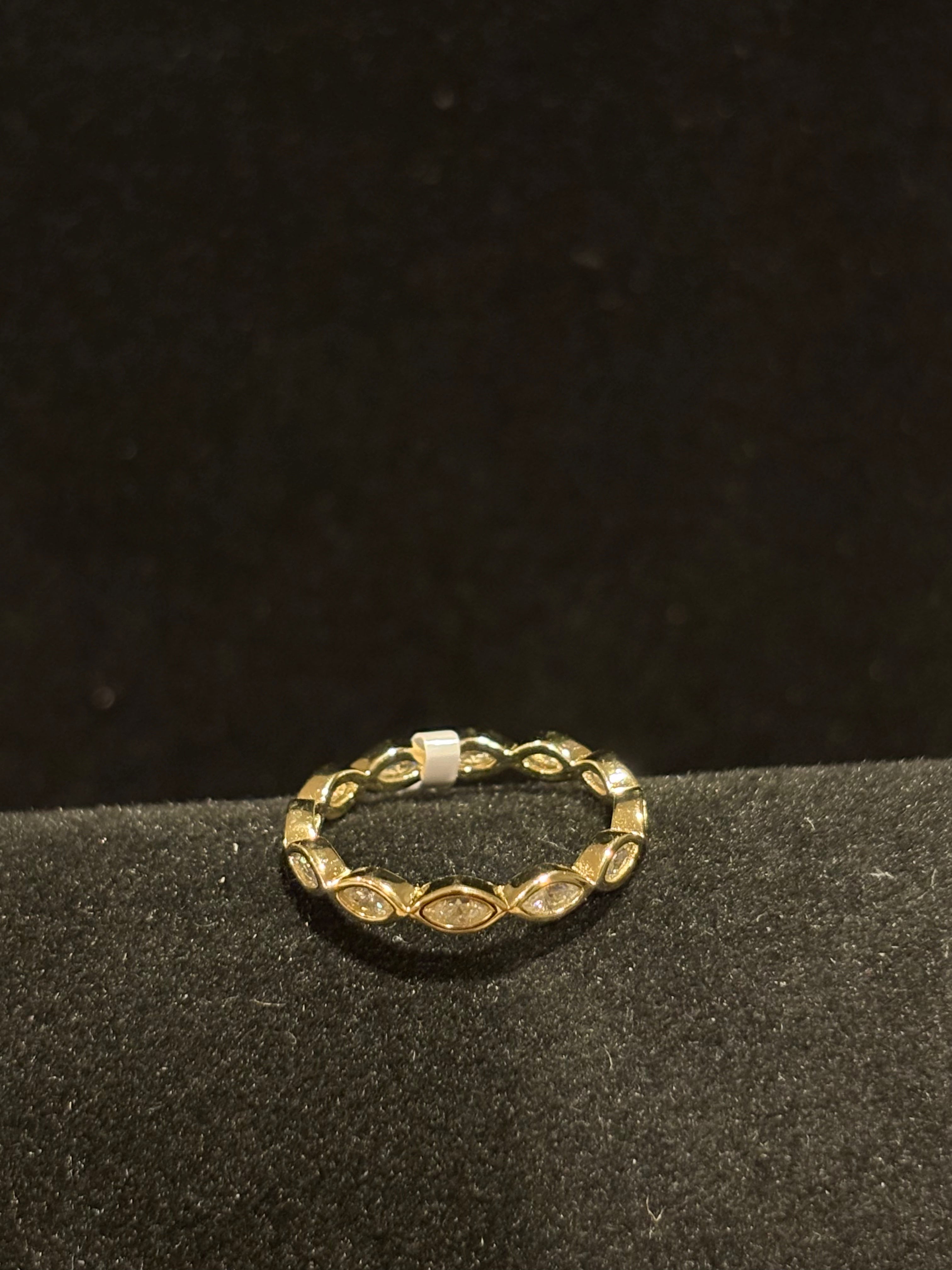 Elegant Marquise-Cut Moissanite Eternity Band