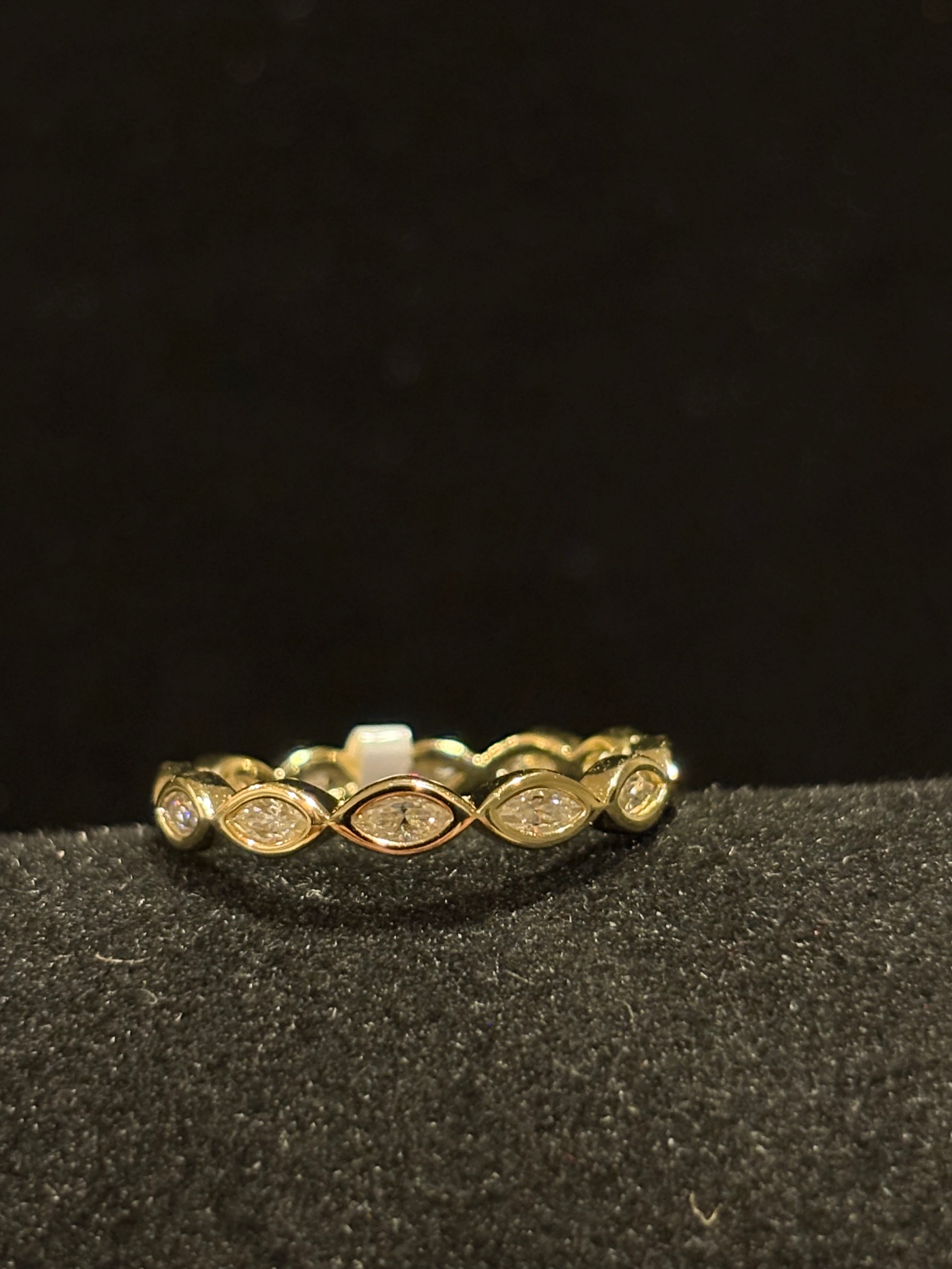 Elegant Marquise-Cut Moissanite Eternity Band