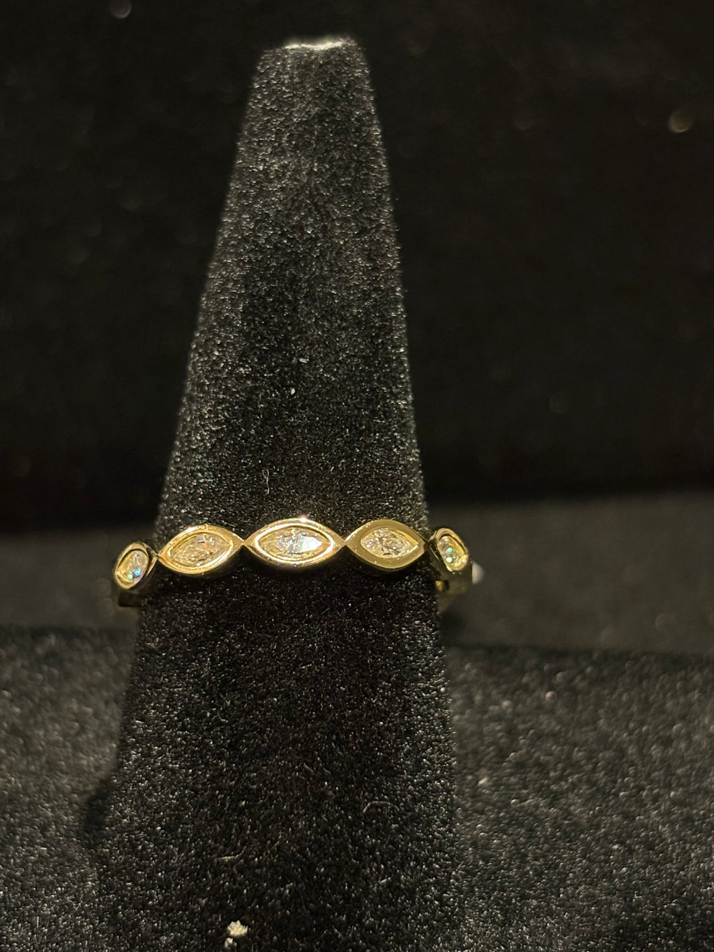 Elegant Marquise-Cut Moissanite Eternity Band