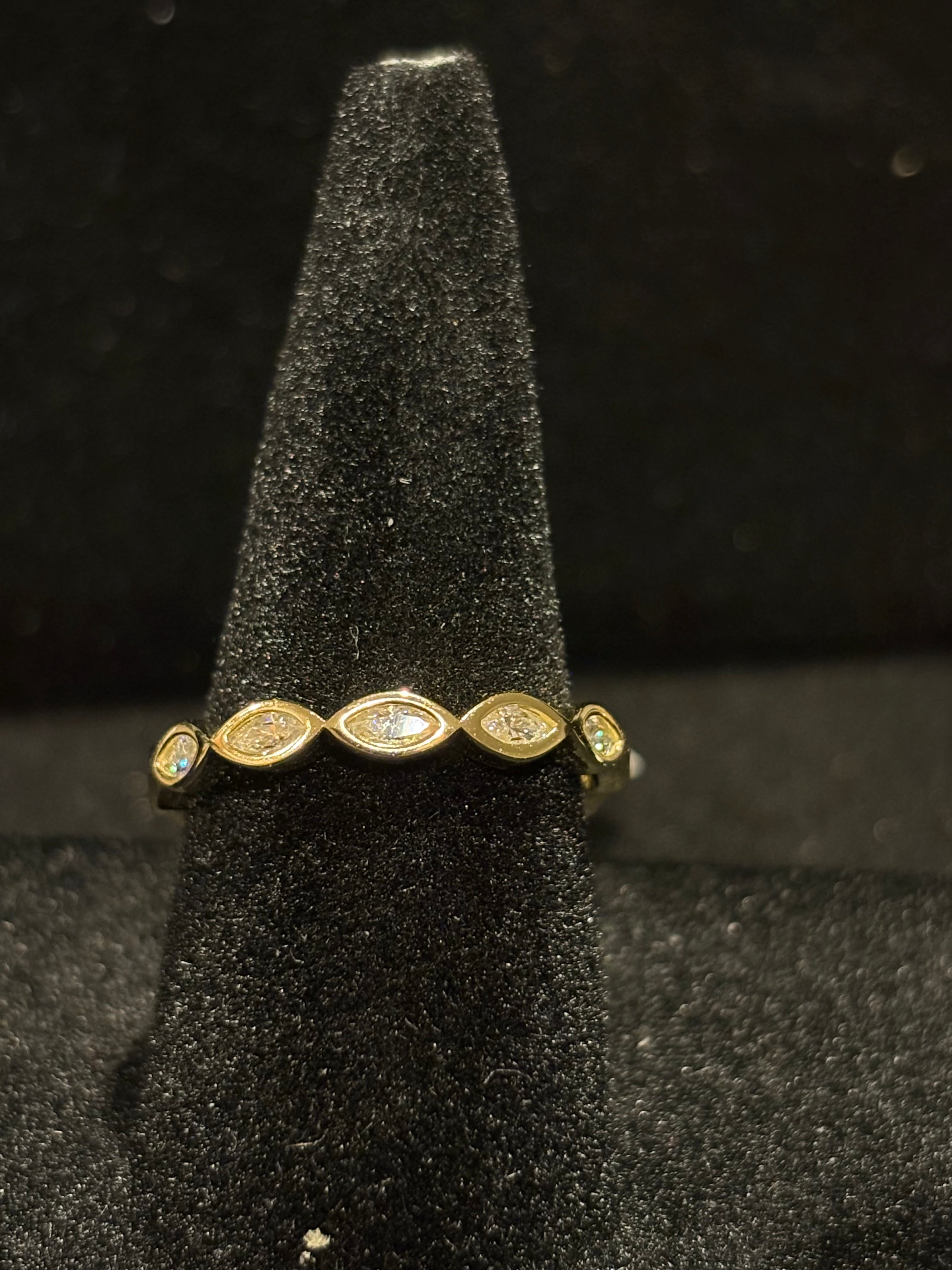 Elegant Marquise-Cut Moissanite Eternity Band
