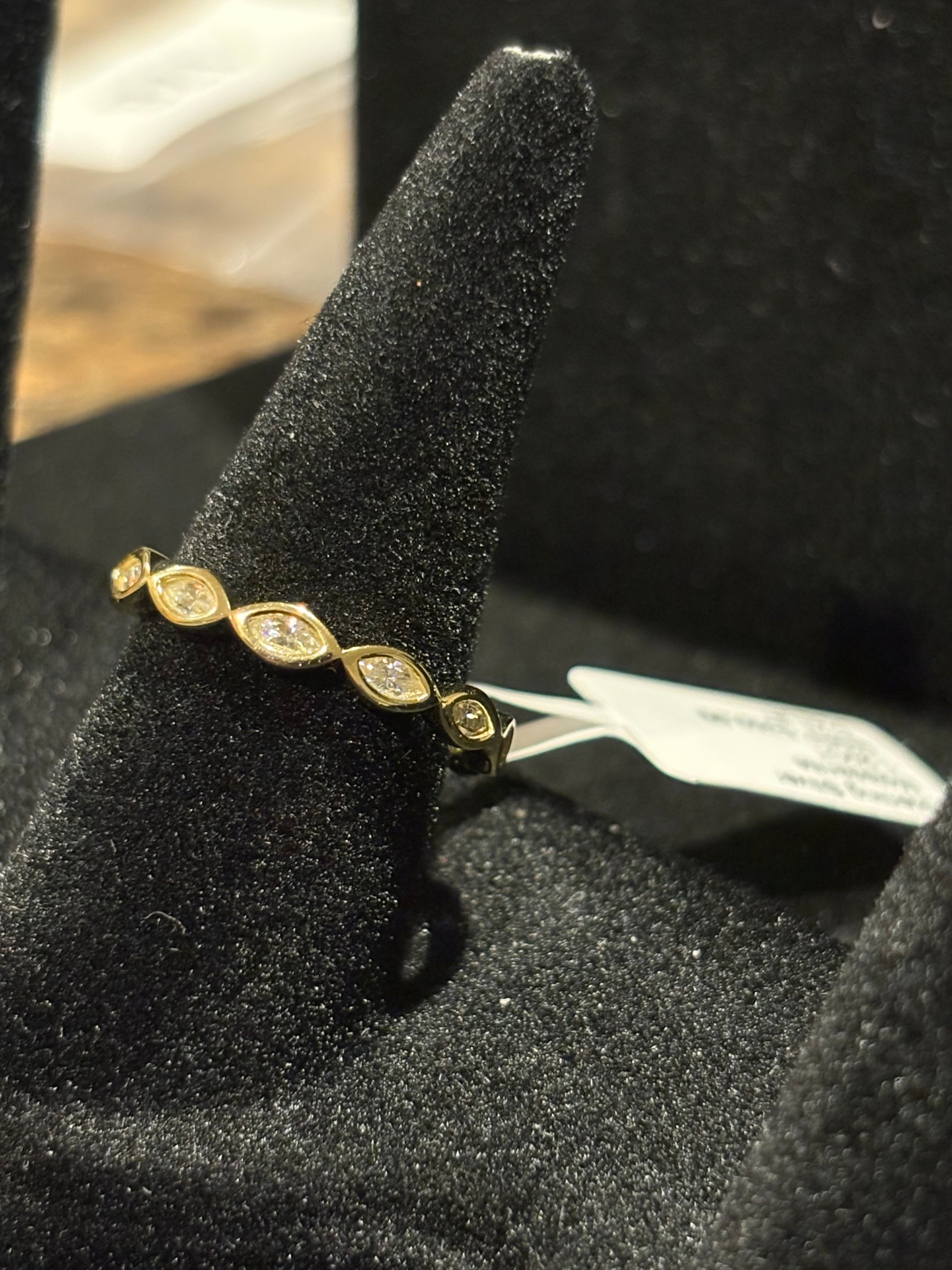 Elegant Marquise-Cut Moissanite Eternity Band