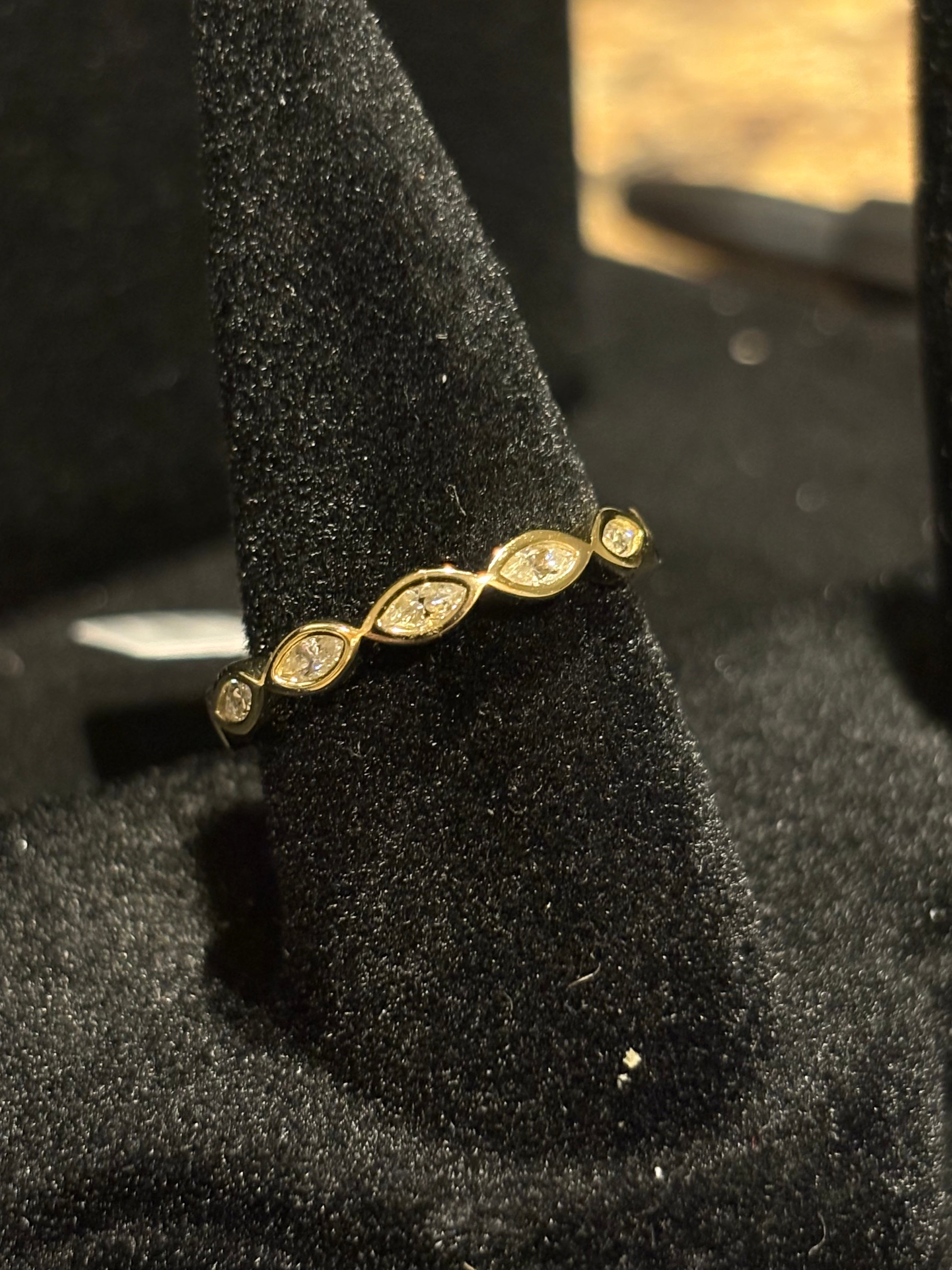 Elegant Marquise-Cut Moissanite Eternity Band