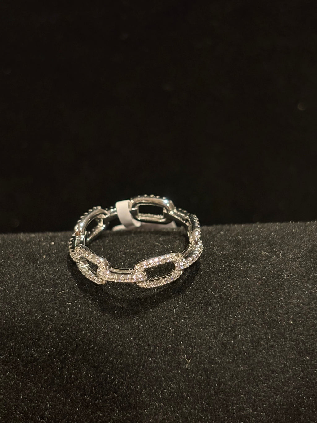 Elegant Moissanite Cuban Link Eternity Band