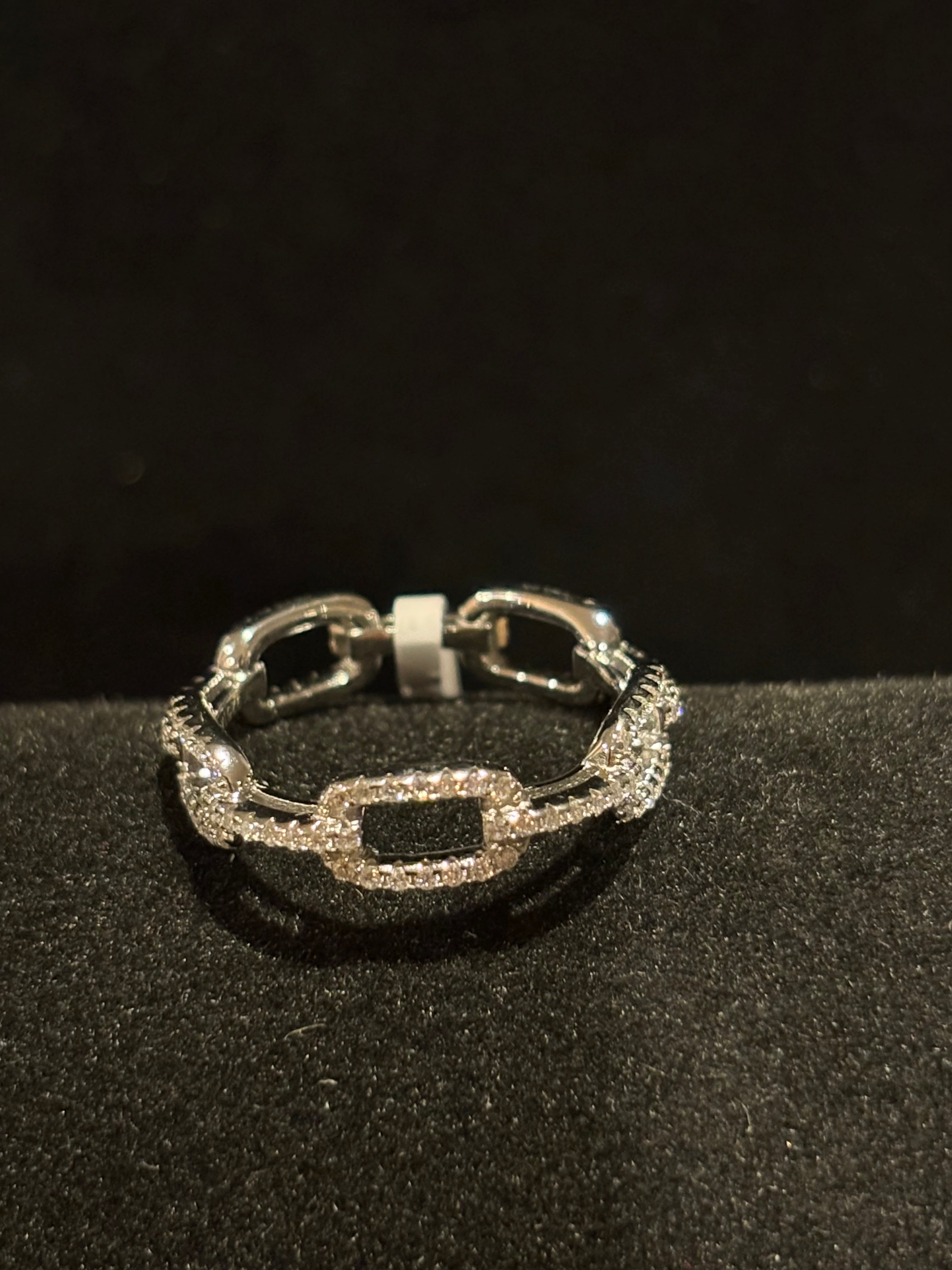 Elegant Moissanite Cuban Link Eternity Band