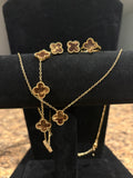 Golden Autumn Clover 4-Piece Jewelry Set