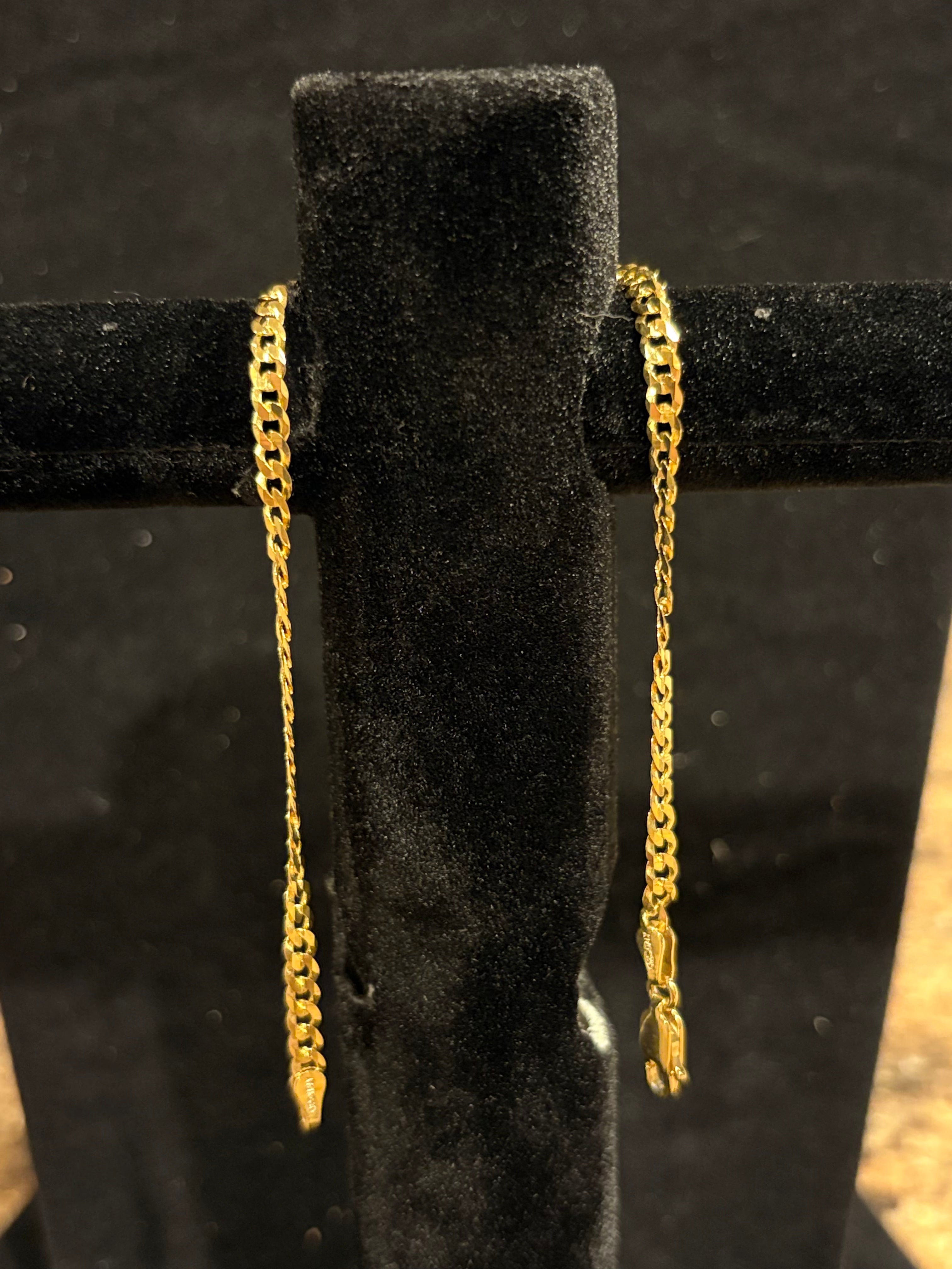Men’s Golden Hour Curb: 8" Italian Gold-Plated S925 Sterling Silver Bracelet