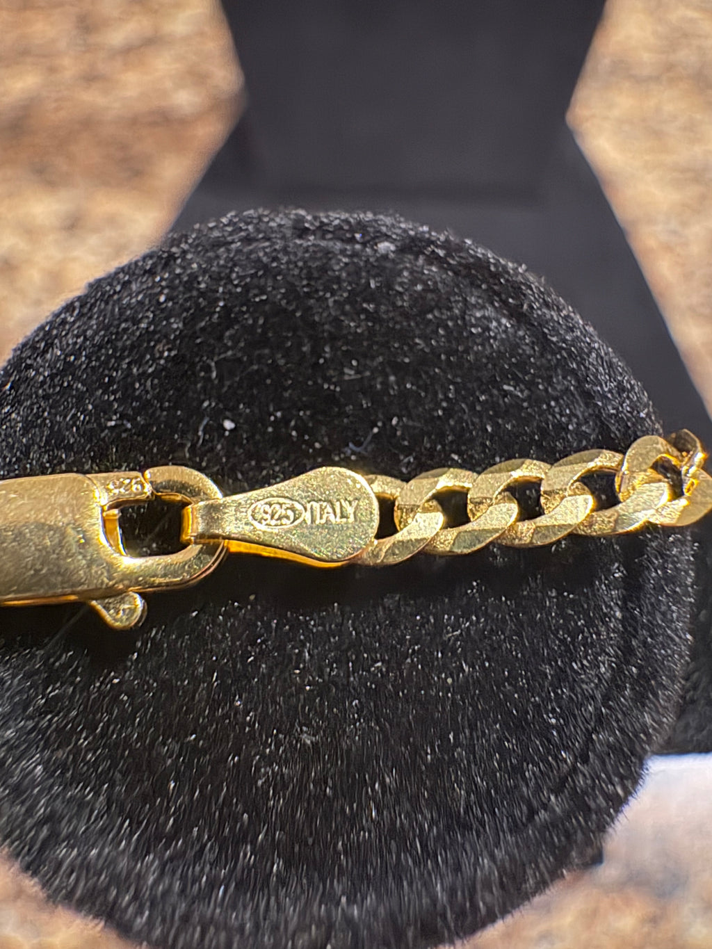 Men’s Golden Hour Curb: 8" Italian Gold-Plated S925 Sterling Silver Bracelet