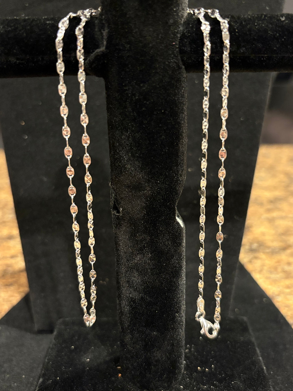 Men’s Italian-Crafted 22" Sterling Silver Diamond-Cut Margarita Sparkle Chain