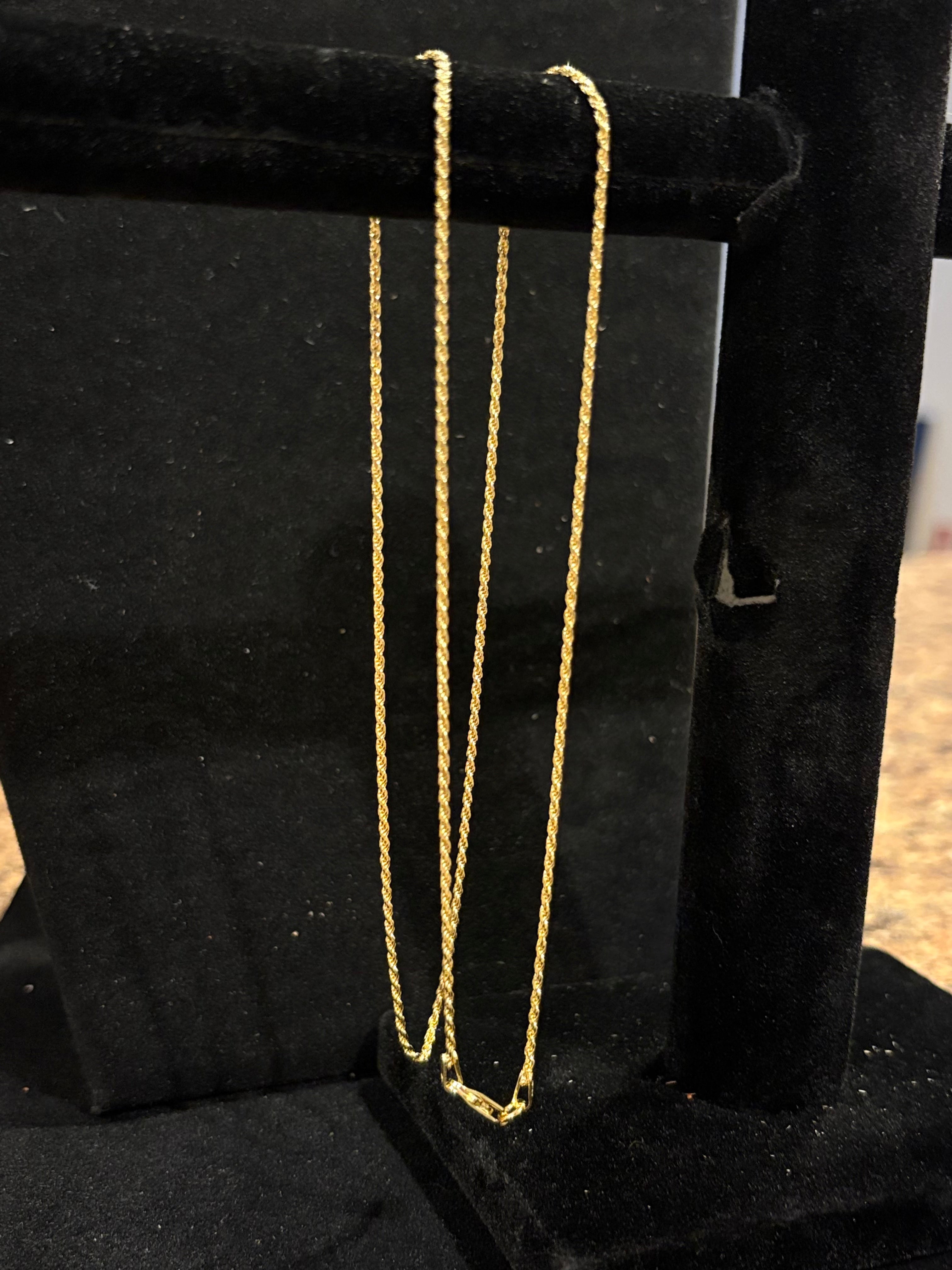 Men’s Rope Chain Italian Craftsmanship, 22" Gold-Plated S925