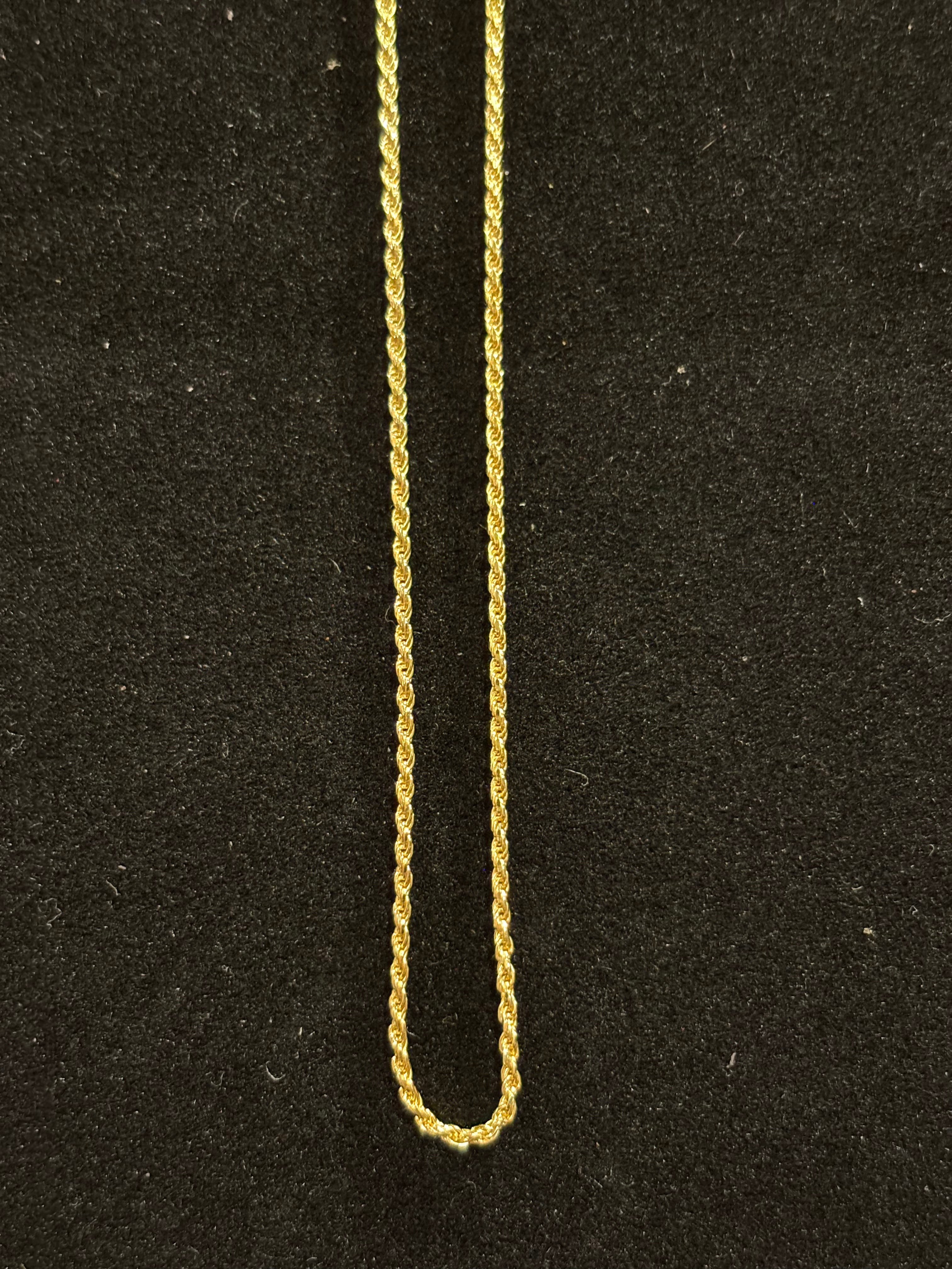 Men’s Rope Chain Italian Craftsmanship, 22" Gold-Plated S925