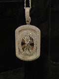 The Sacred Guardian: Men’s Iced-Out Santa Muerte Moissanite Dog Tag