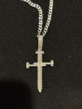 Men’s Iced Out Sterling Silver Sword Cross Pendant