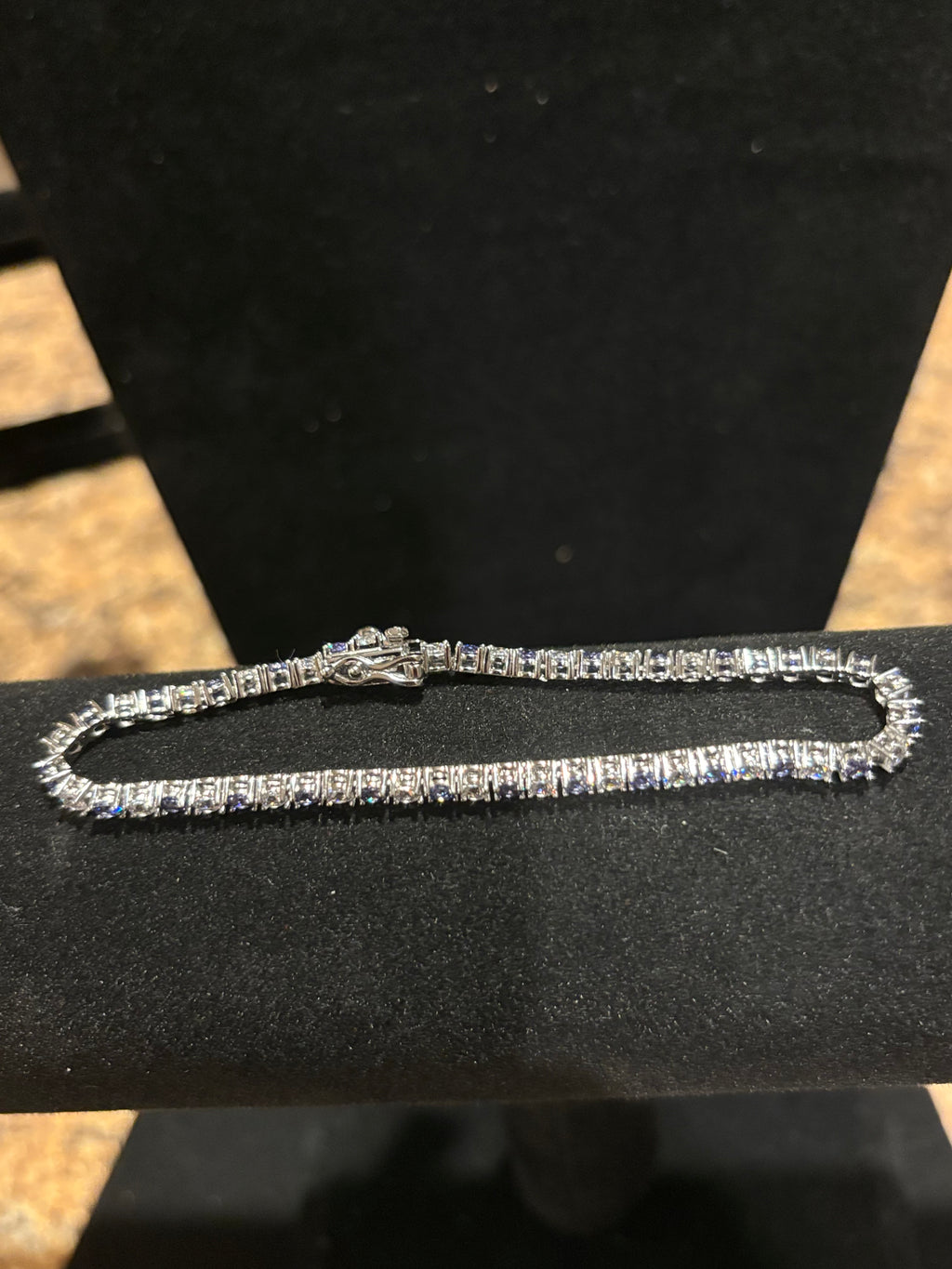 Sparking Violet & Brilliant Clear Tennis Bracelet