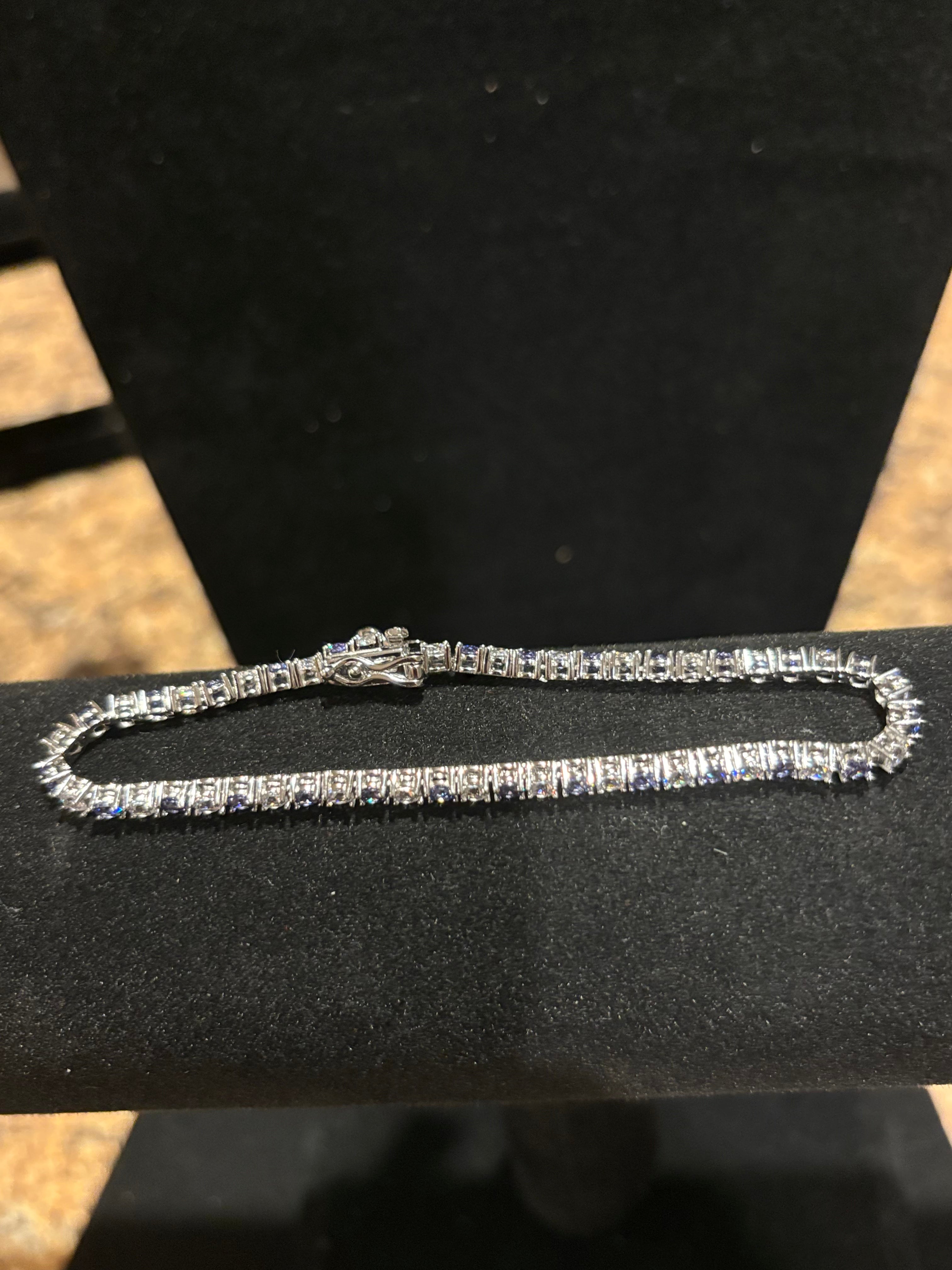 Sparking Violet & Brilliant Clear Tennis Bracelet