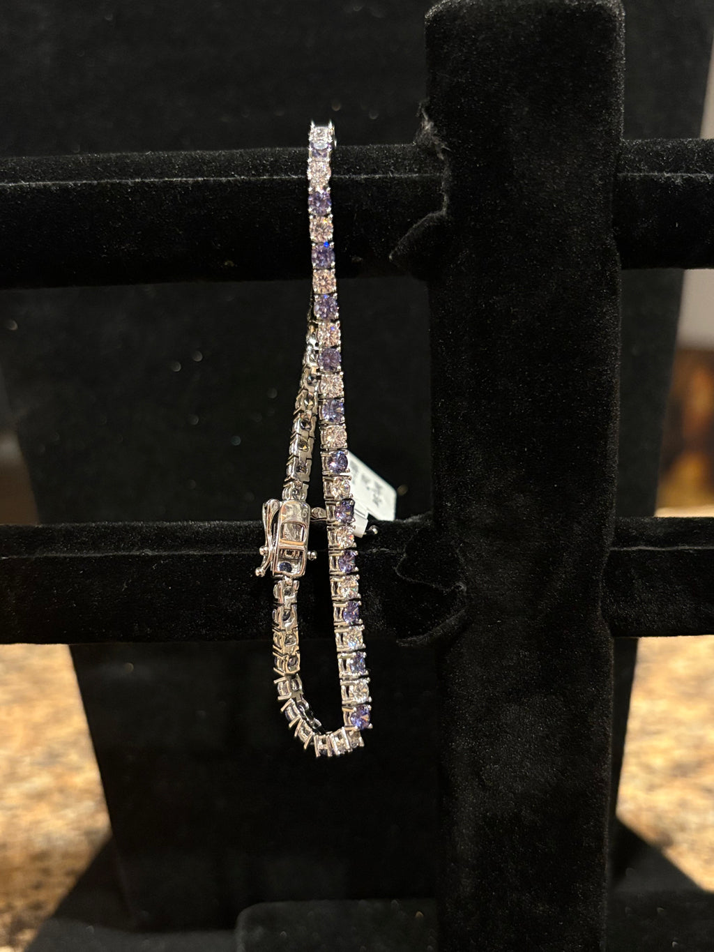 Sparking Violet & Brilliant Clear Tennis Bracelet