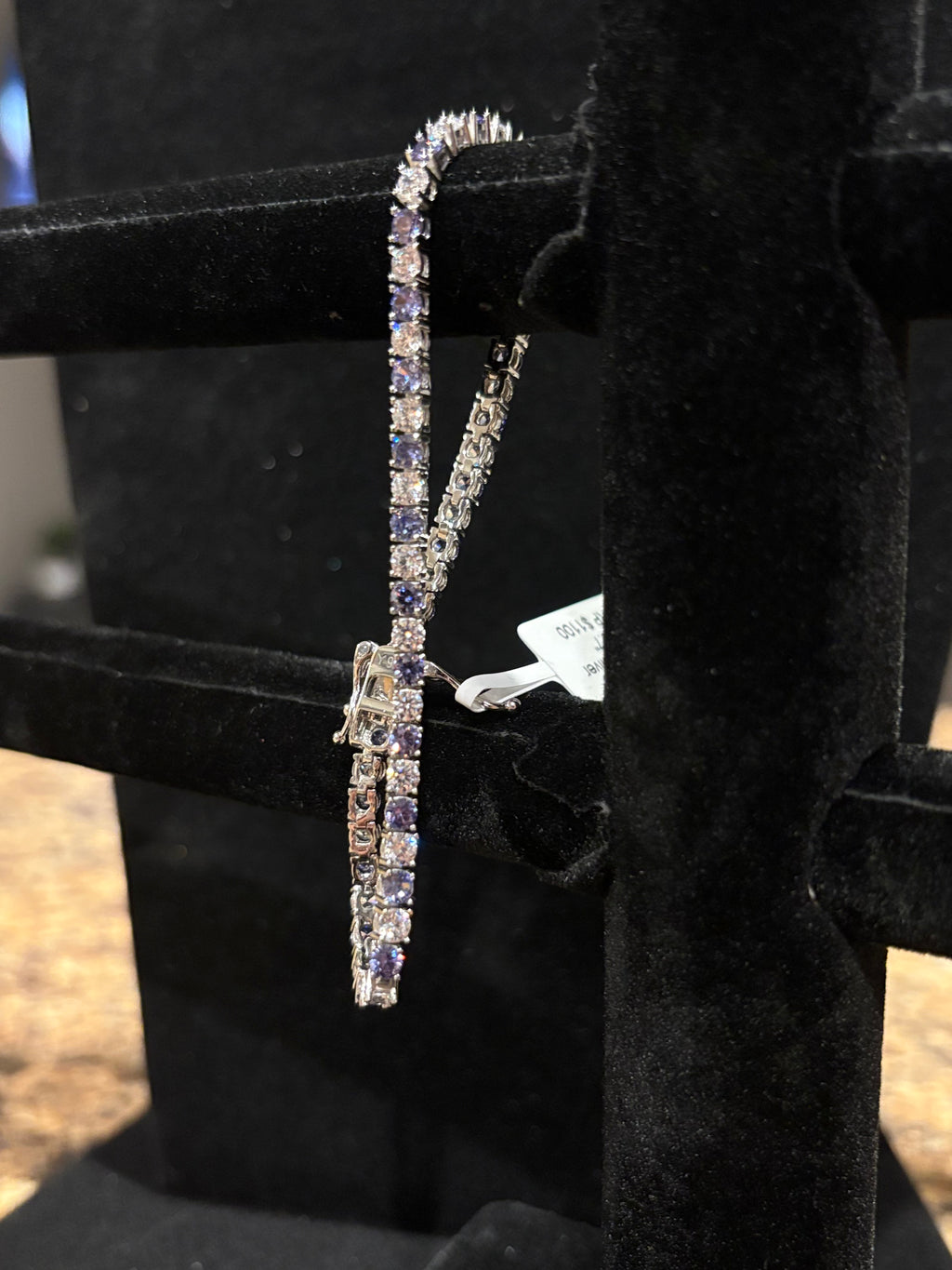Sparking Violet & Brilliant Clear Tennis Bracelet