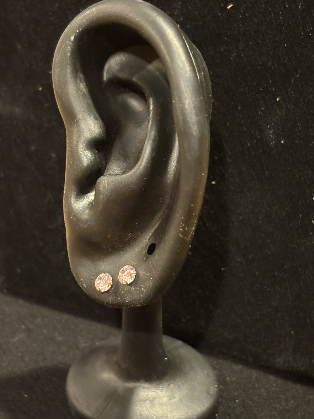 Blush Pink Solitaire Stud Earrings in 10K Gold