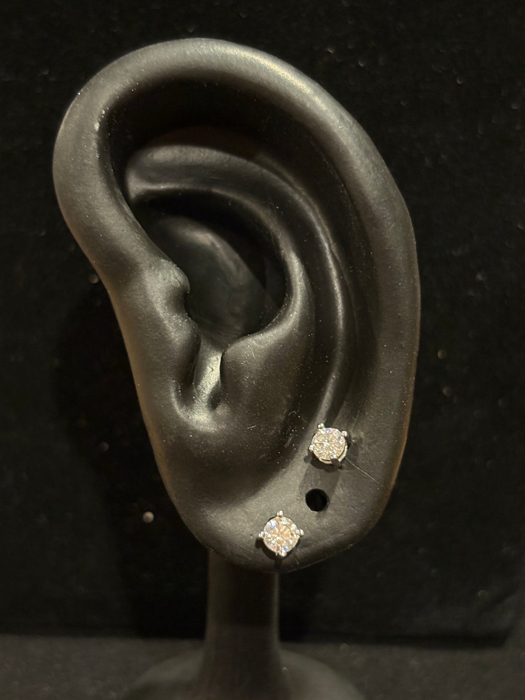 Round Moissanite Stud Earrings in Sterling Silver