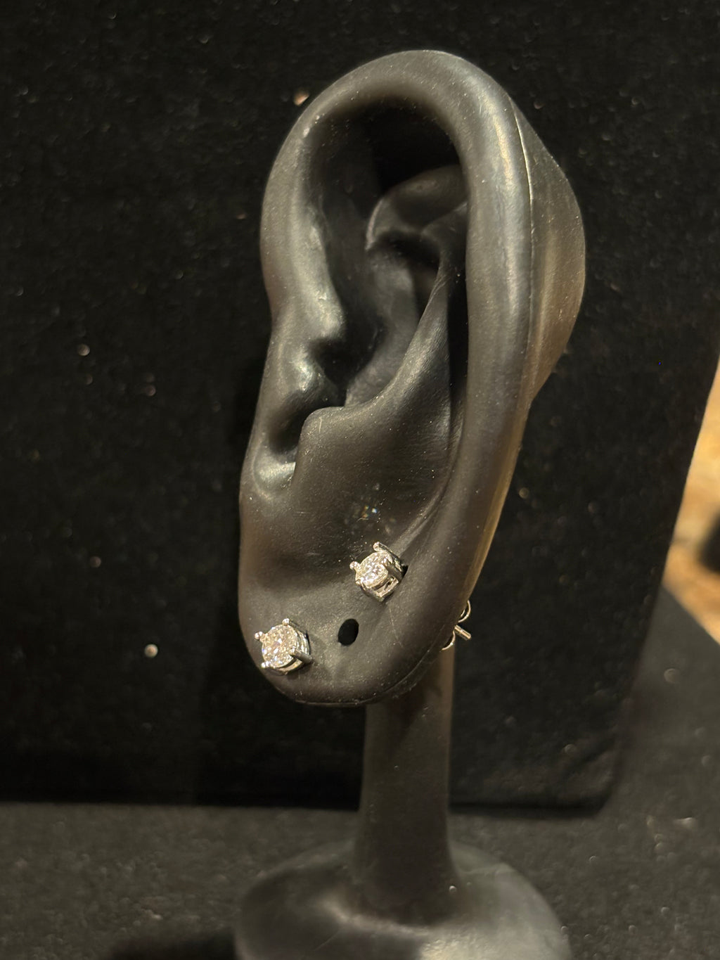 Round Moissanite Stud Earrings in Sterling Silver